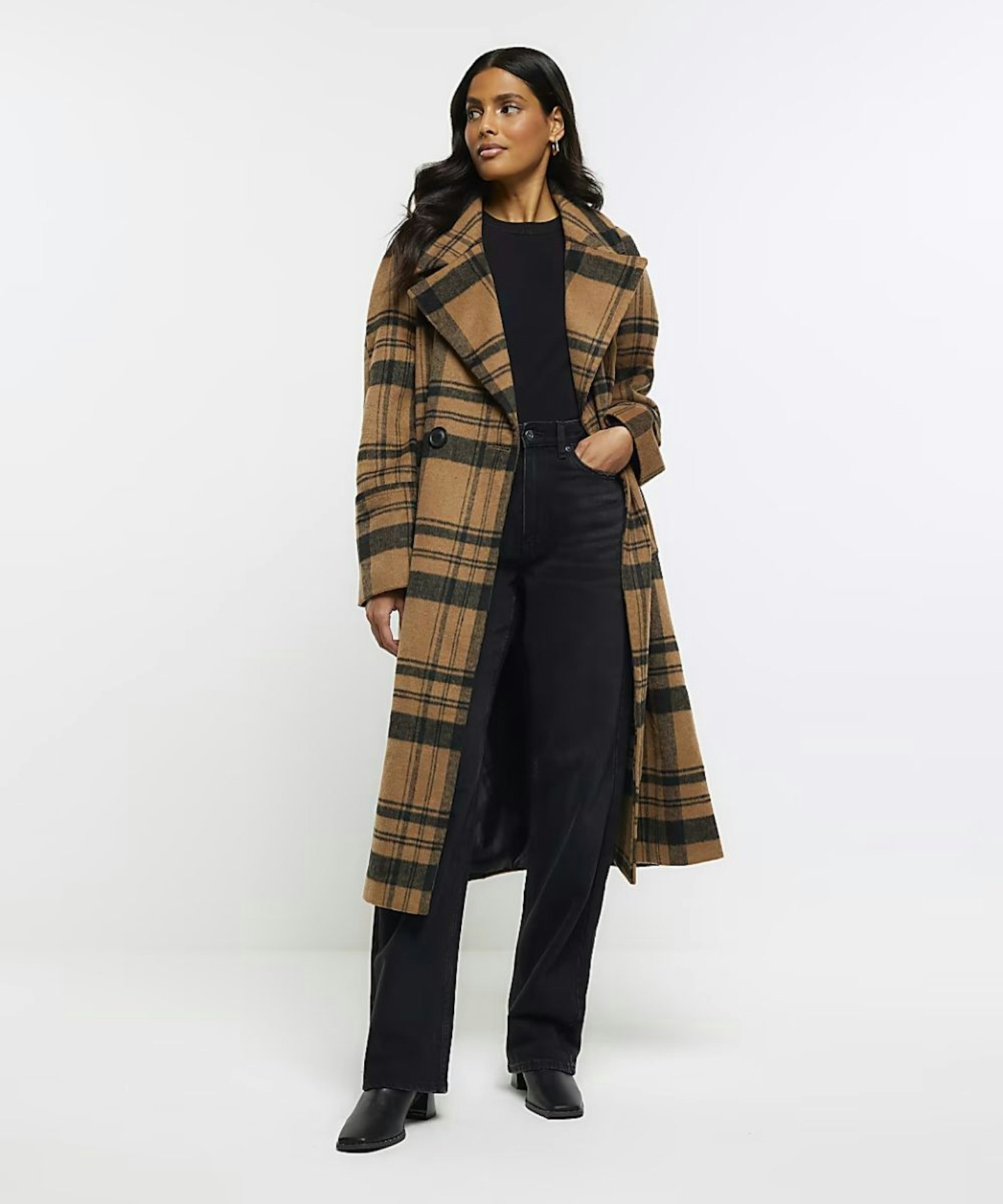 Longline Coat | Rustic Plaid