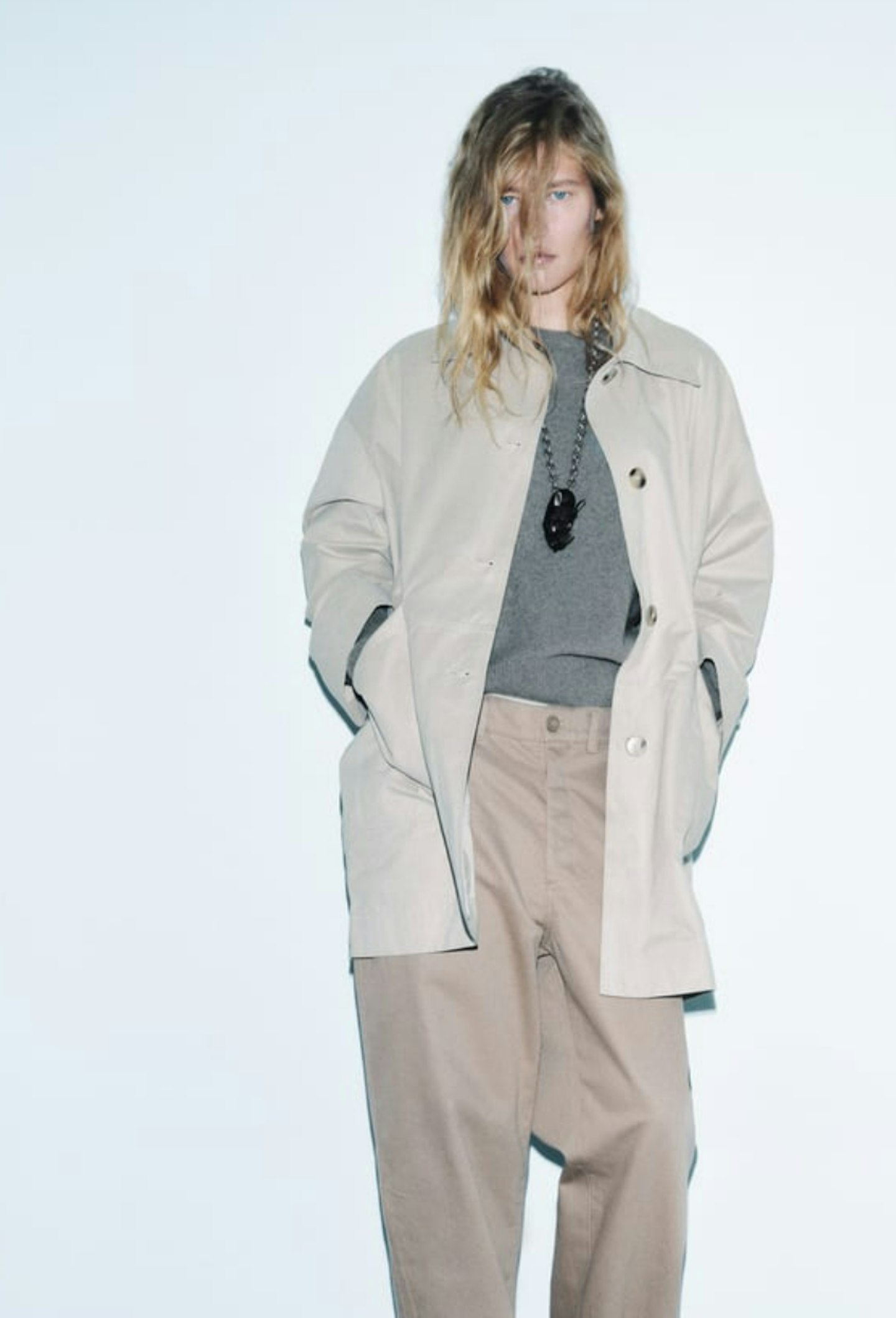 Zara, Oversized Trench Coat With Pockets 