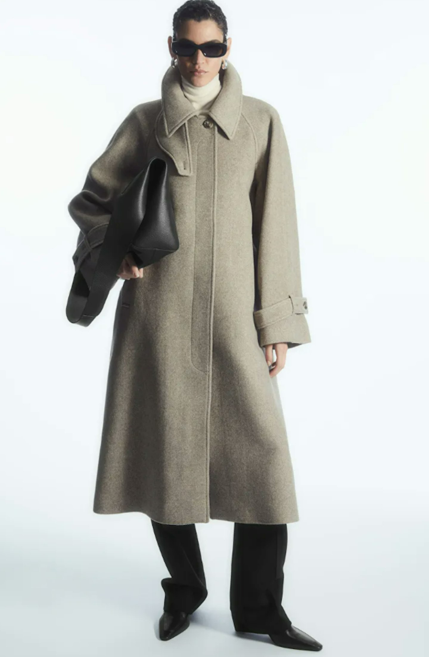 COS, Oversized Rounded Wool Coat 