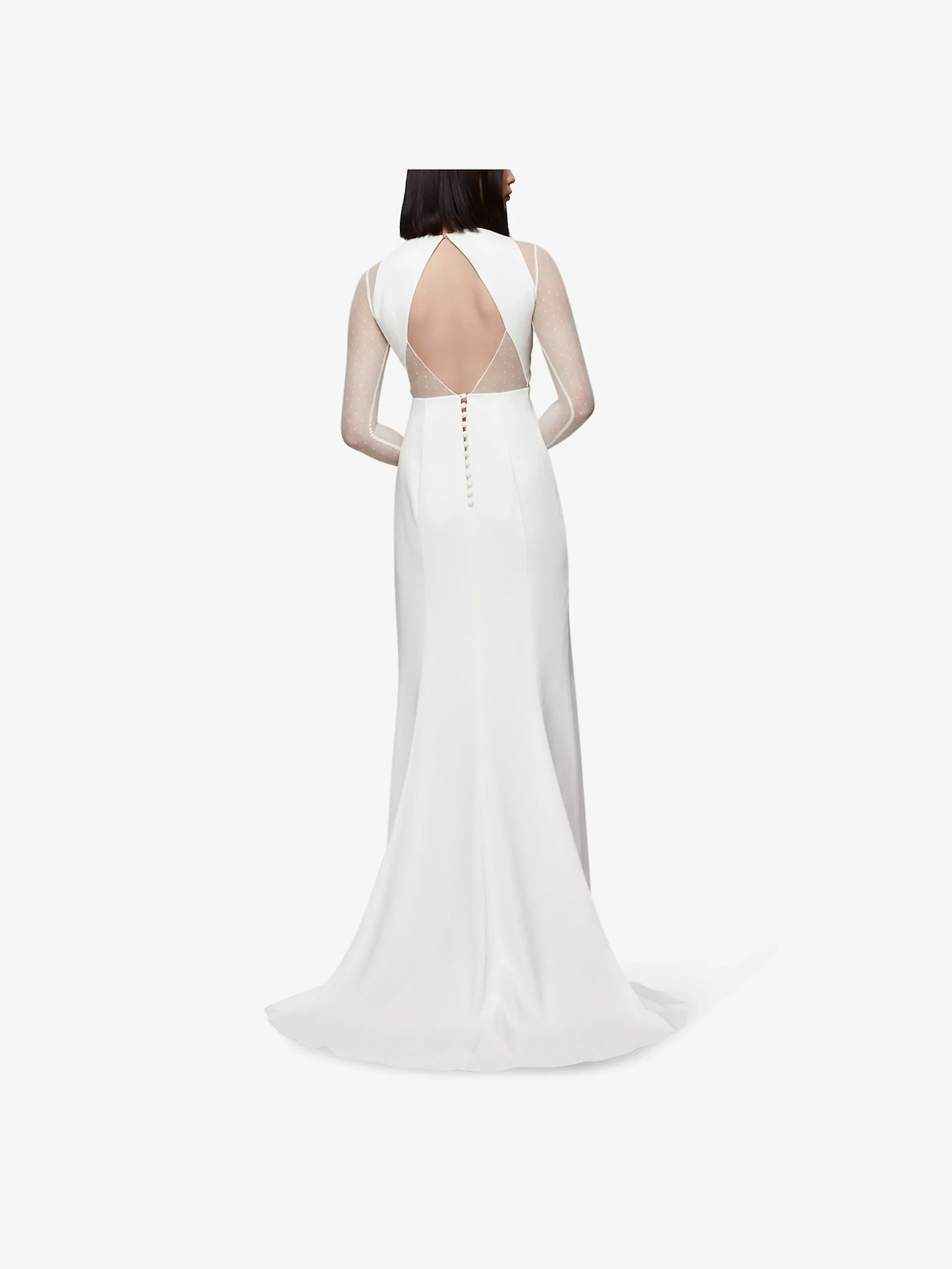 Whistles, Cecilia Mesh-sleeve Woven Wedding Dress