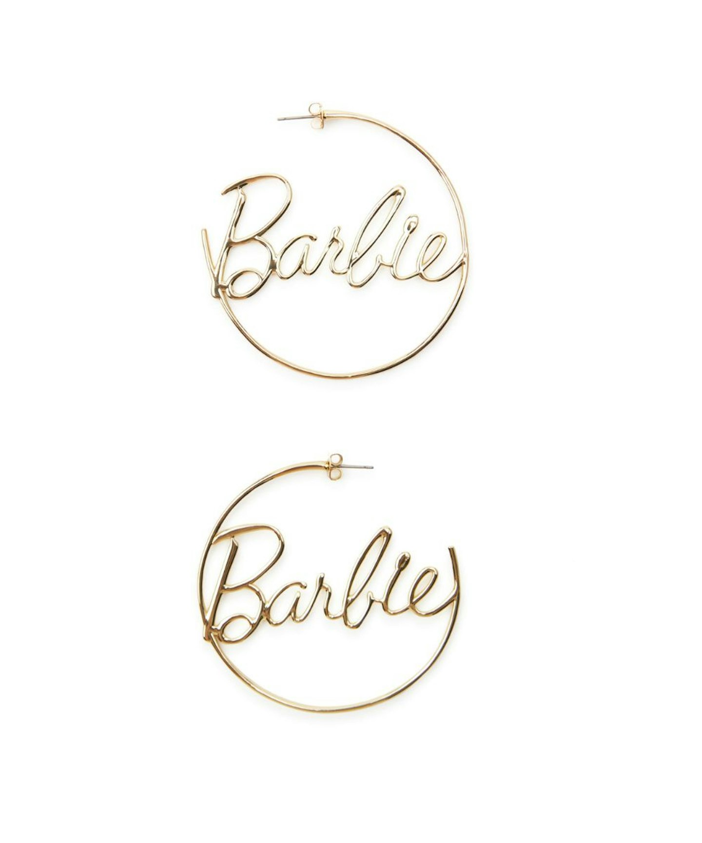 Barbie Mattel Gold-Plated Hoop Earrings, Zara