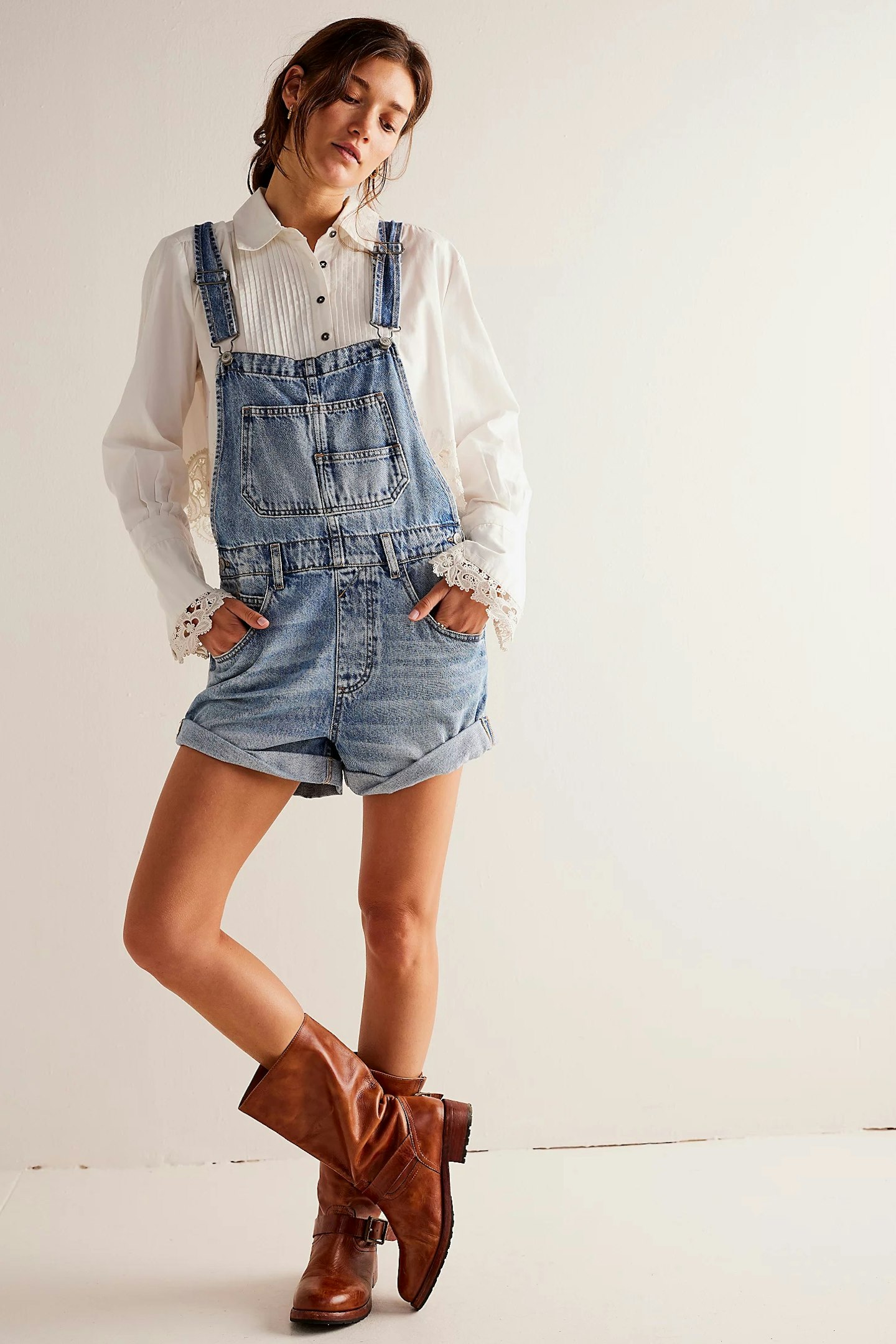 free people short ladies dungarees