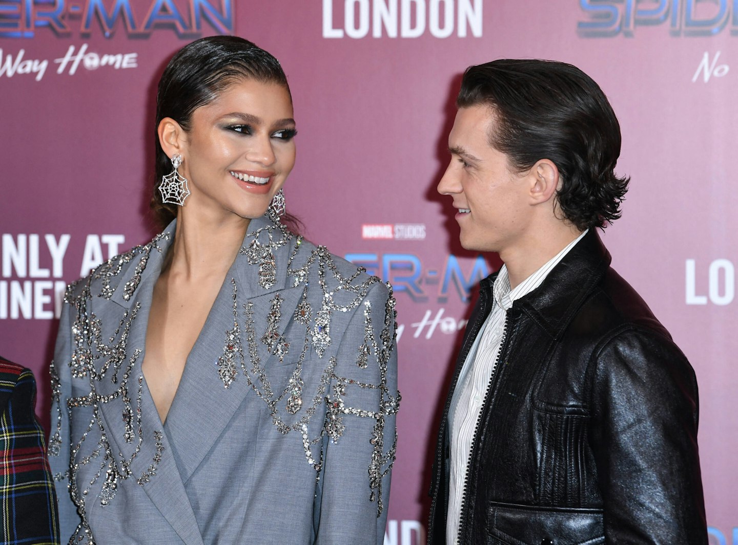 Zendaya and Tom Holland at the London premiere of Spider-Man: No Way Home in 2021