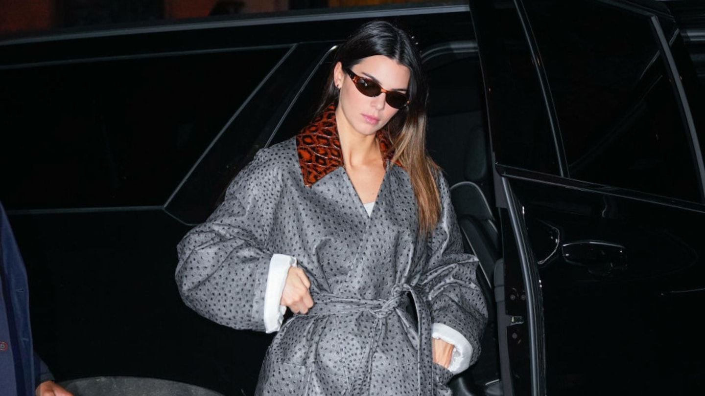 Kendall Jenner out to dinner in L.A in a comfy Mango jacket