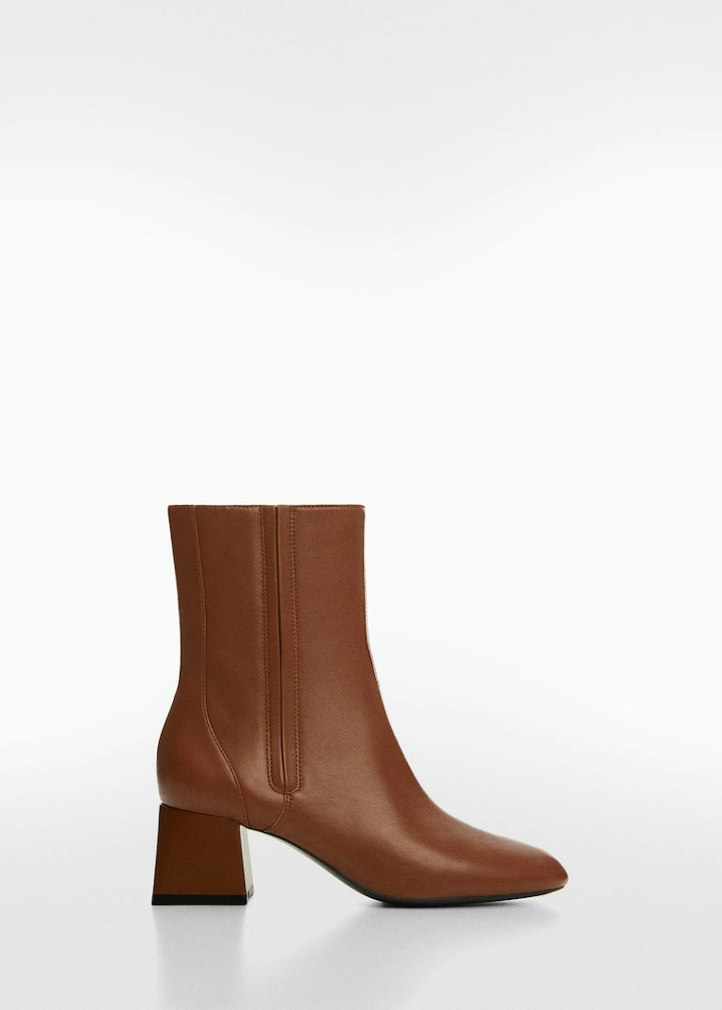 Mango, Metallic Heel Leather Ankle Boots