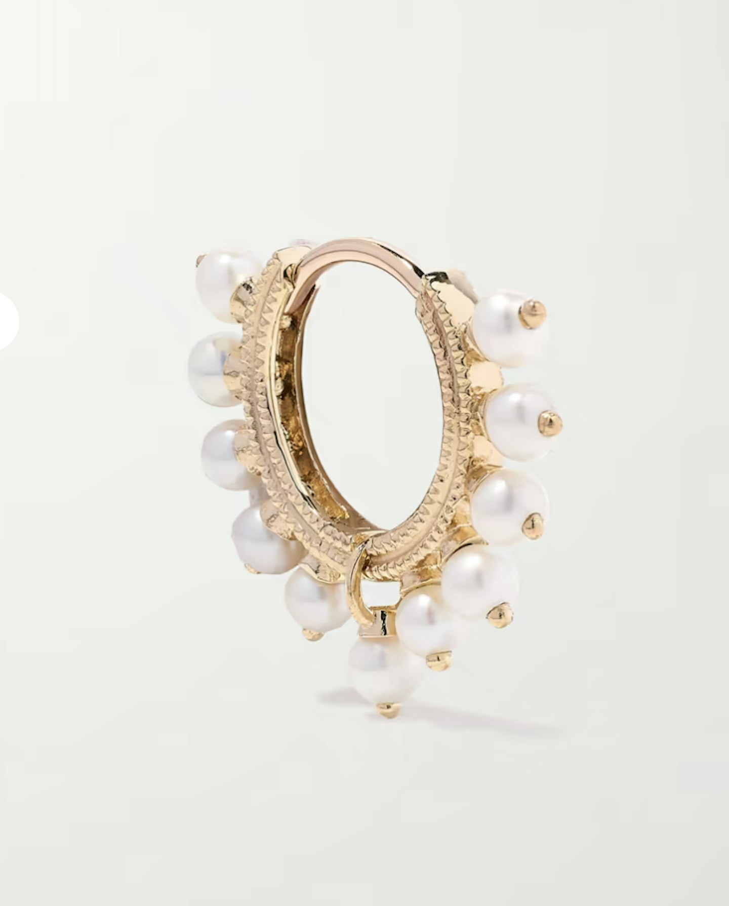 Maria Tash 8mm 14-karat Gold Pearl Hoop Earring