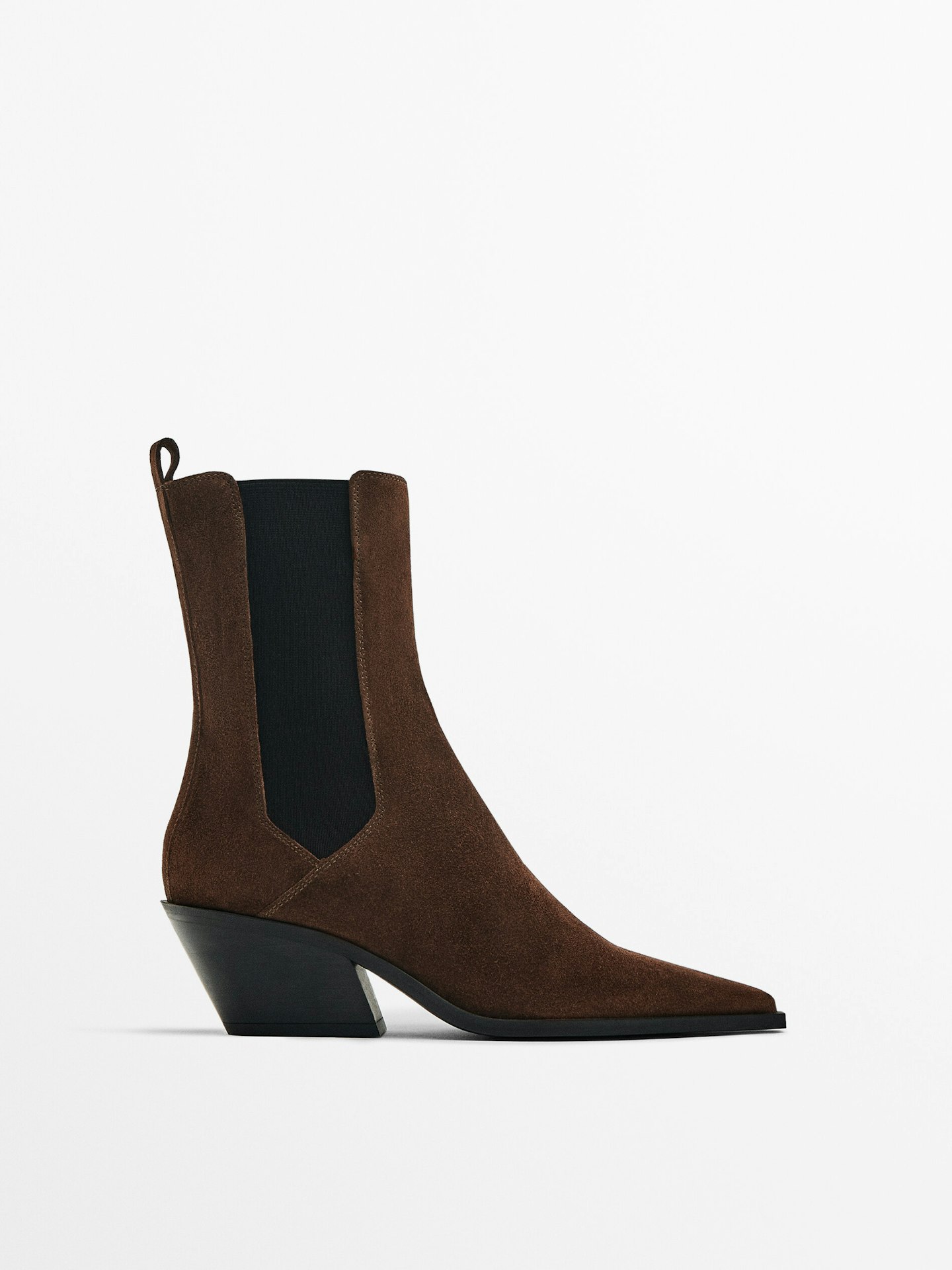 Massimo Dutti, Split Suede Heeled Ankle Boots