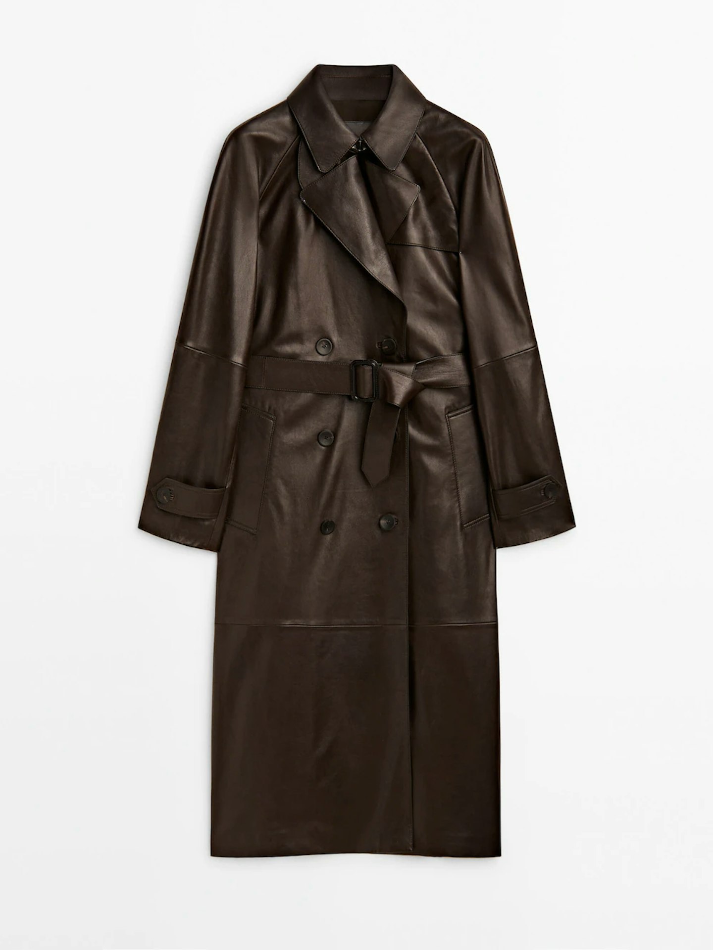 Massimo Dutti, Nappa Leather Trench-style Coat
