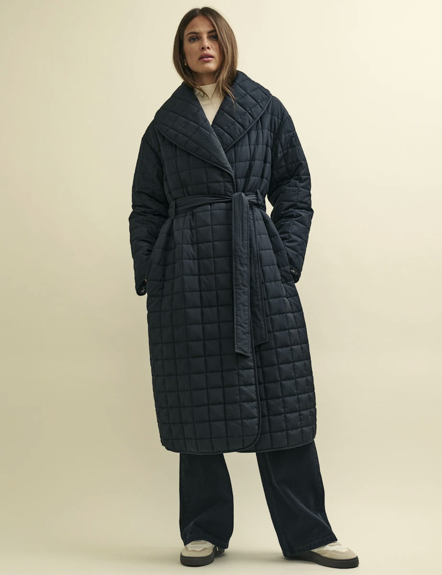 Quilted Wrap Coat