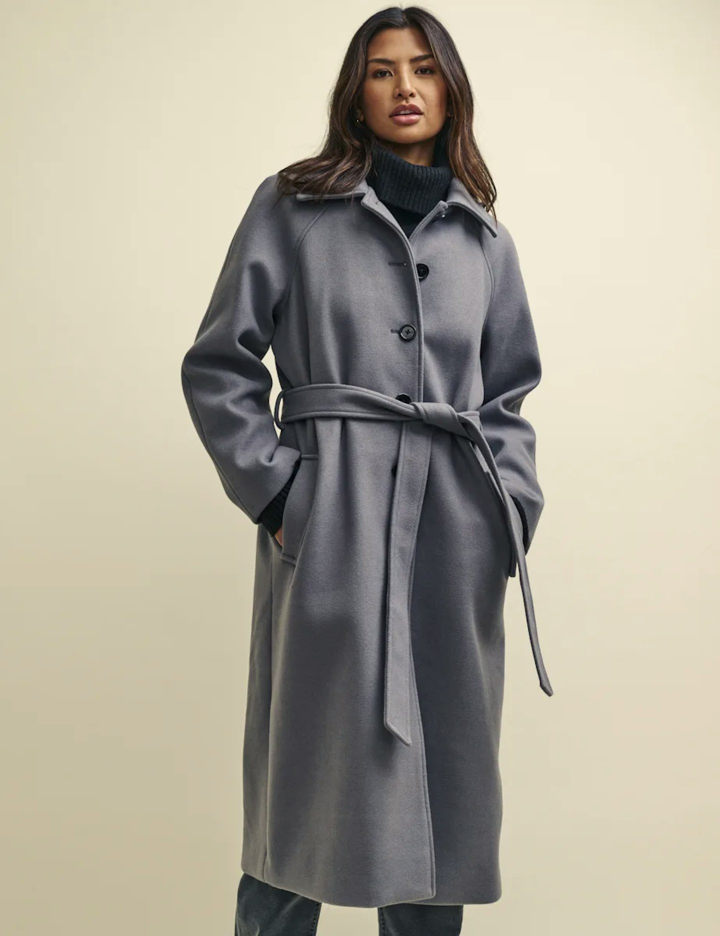 Fearne Cotton Grey Belted Tailored Coat