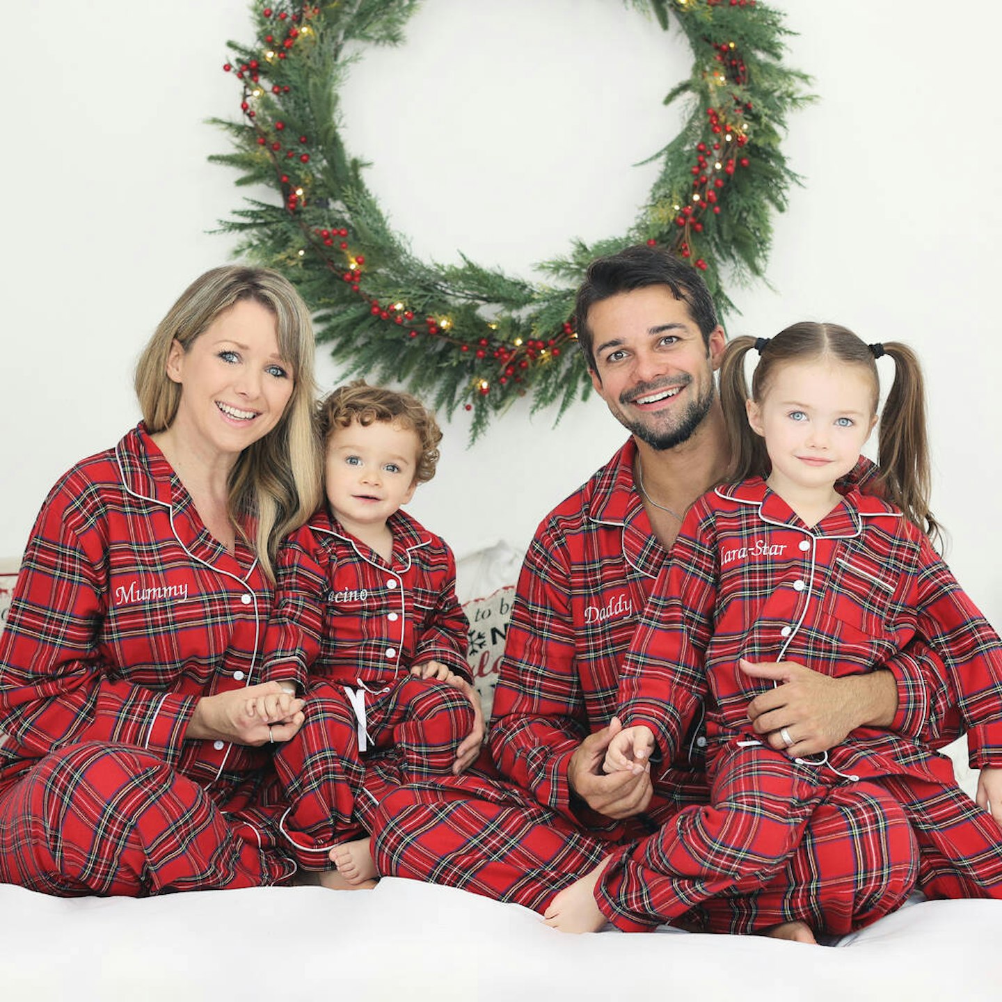 Family Christmas Pyjamas: Mini Lunn - Personalised Tartan Family Matching Pj Set