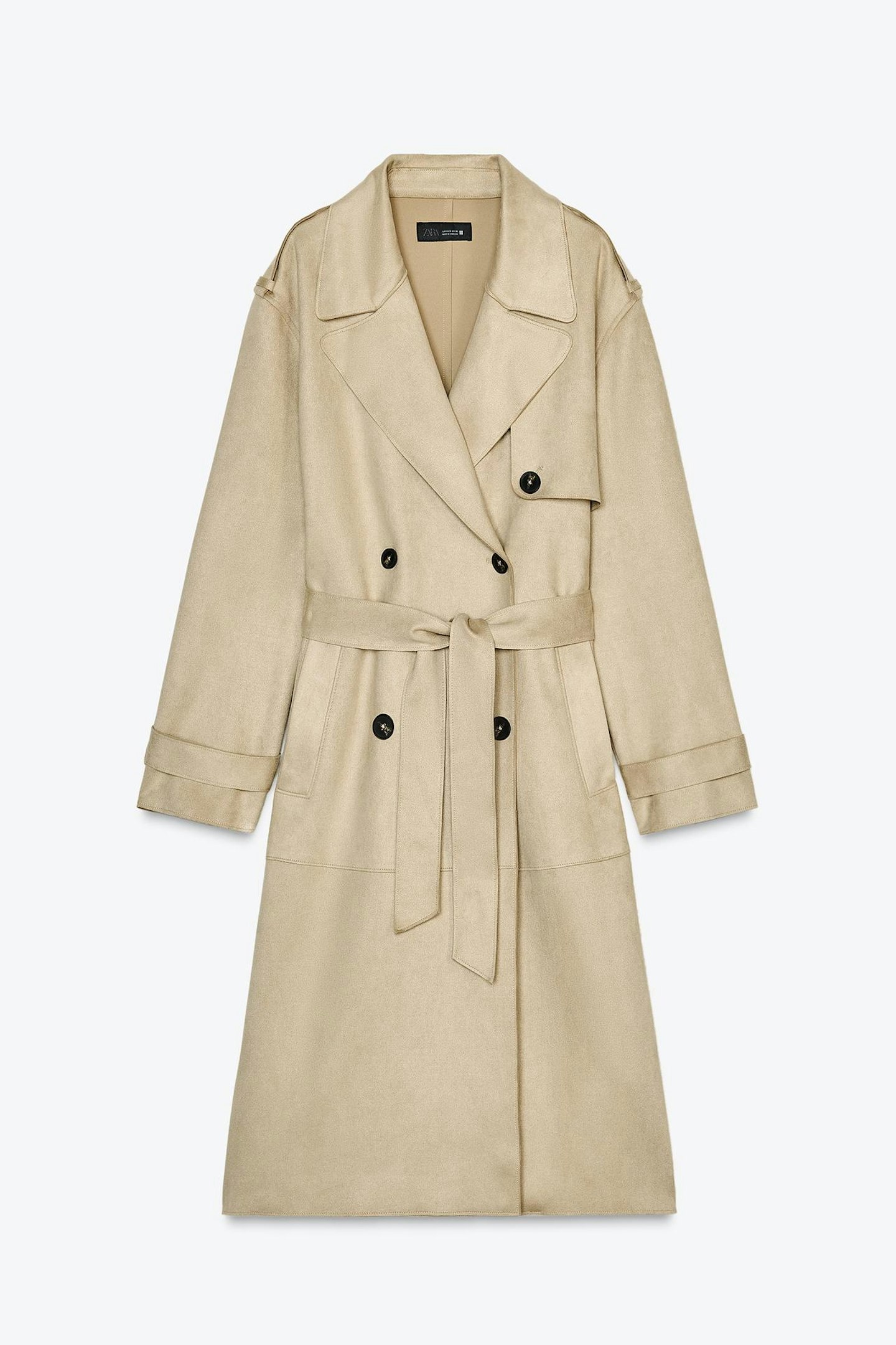 Faux Suede Trench