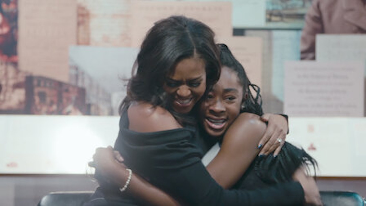 Michelle Obama hugging 