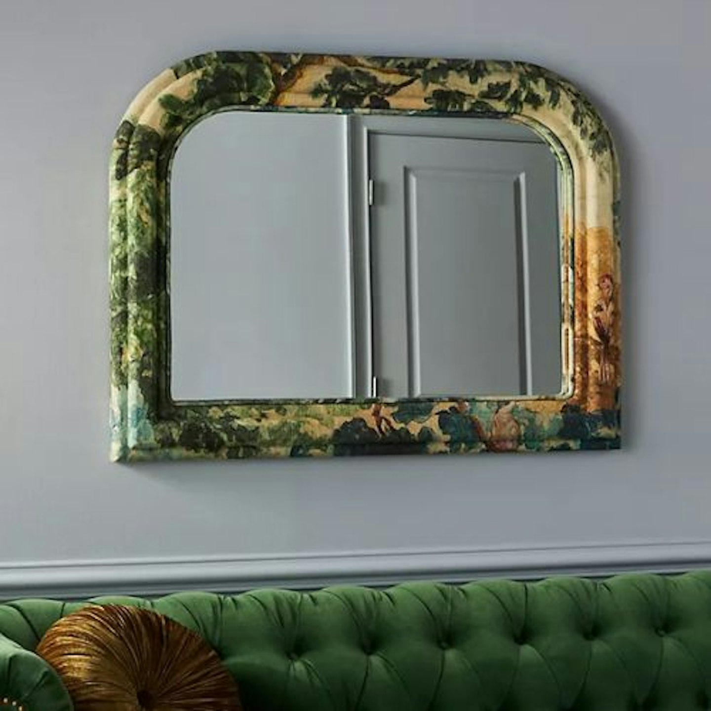 Judarn Floral Wood Overmantle Mirror