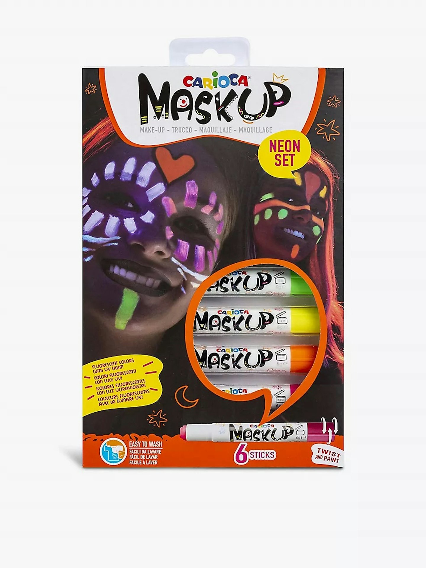 CARIOCA Mask Up Neon Face Paint Sticks Pack Of Six