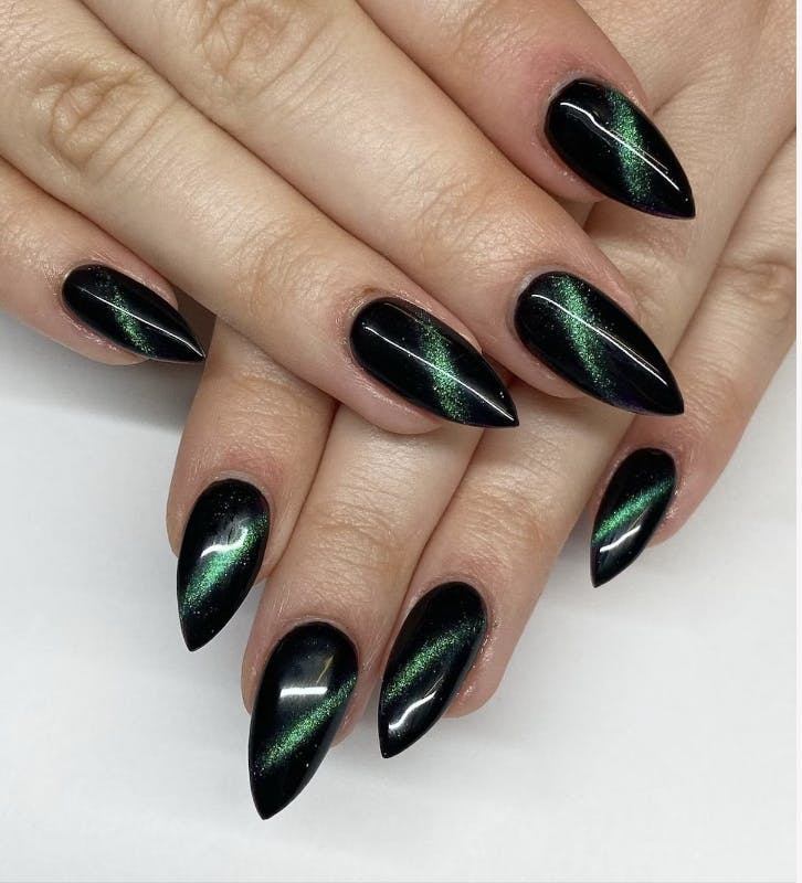 Black nails designs for everyone| Black nails | Black nails, Black acrylic  nails, Long acrylic nails