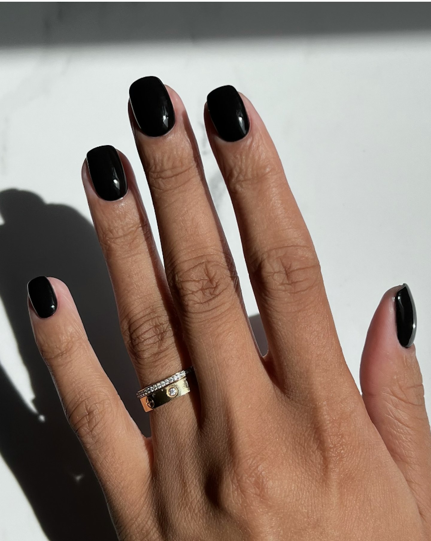 black nail designs - short black nails