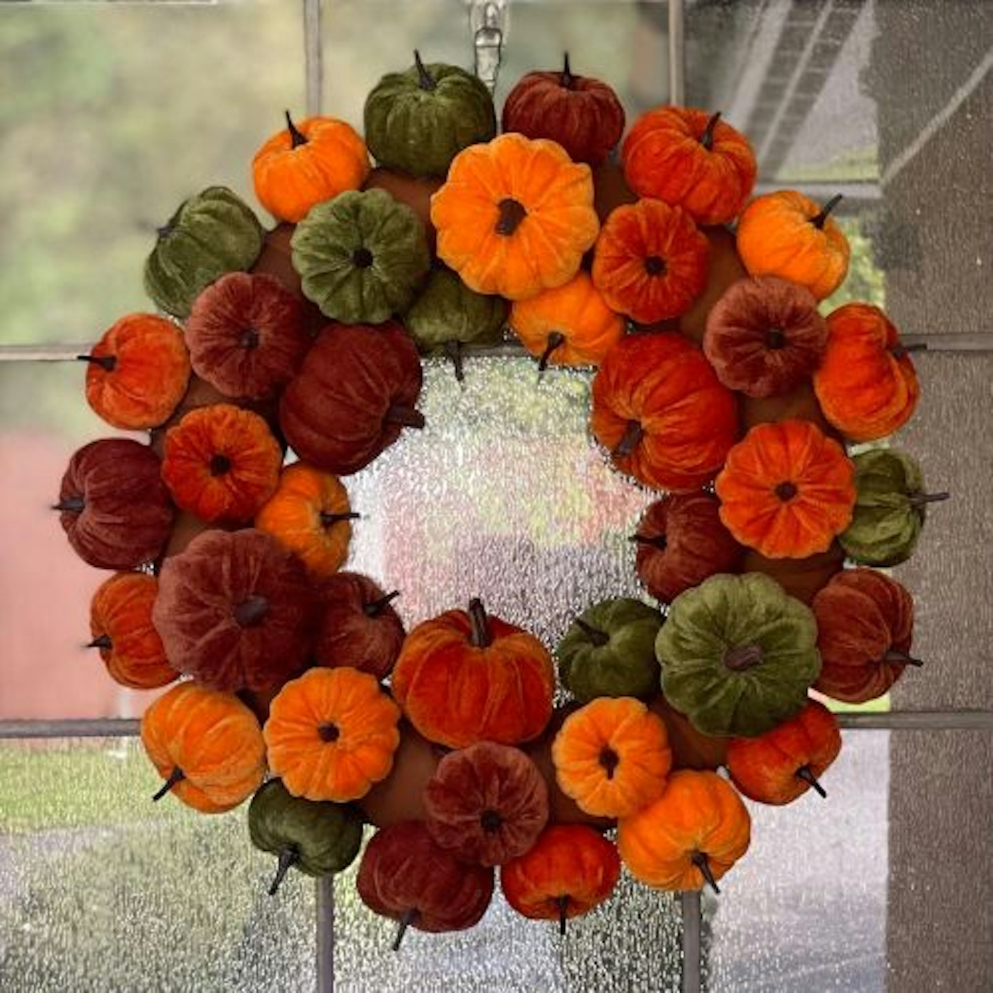 Velvet Pumpkin Door Wreath