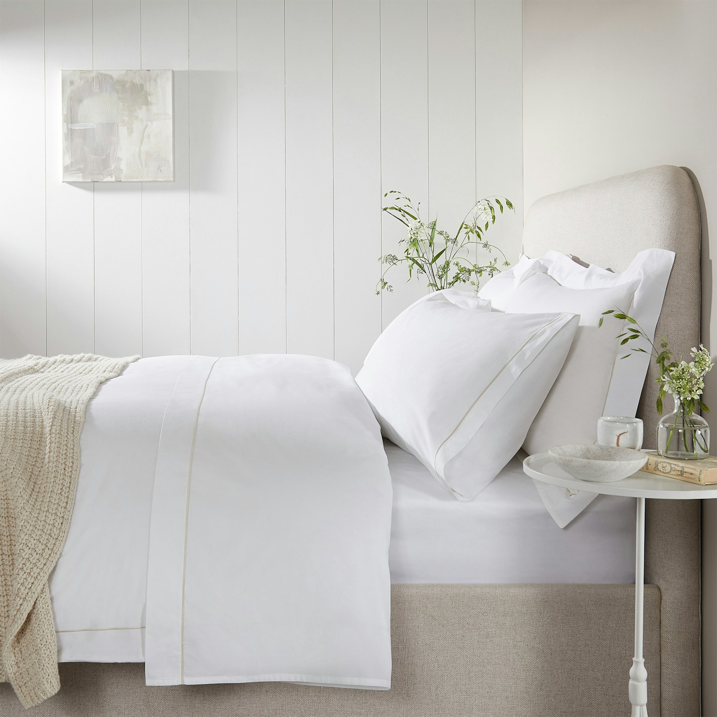 The White Company Single Row Cord Egyptian Cotton Duvet Cover