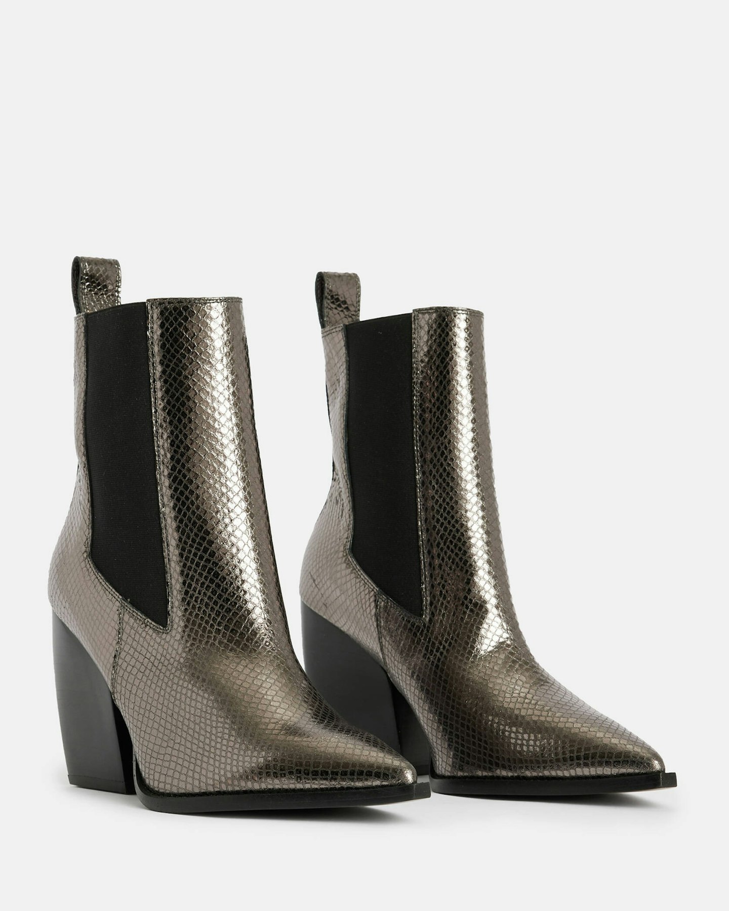 Ria Snakeskin Effect Leather Boots