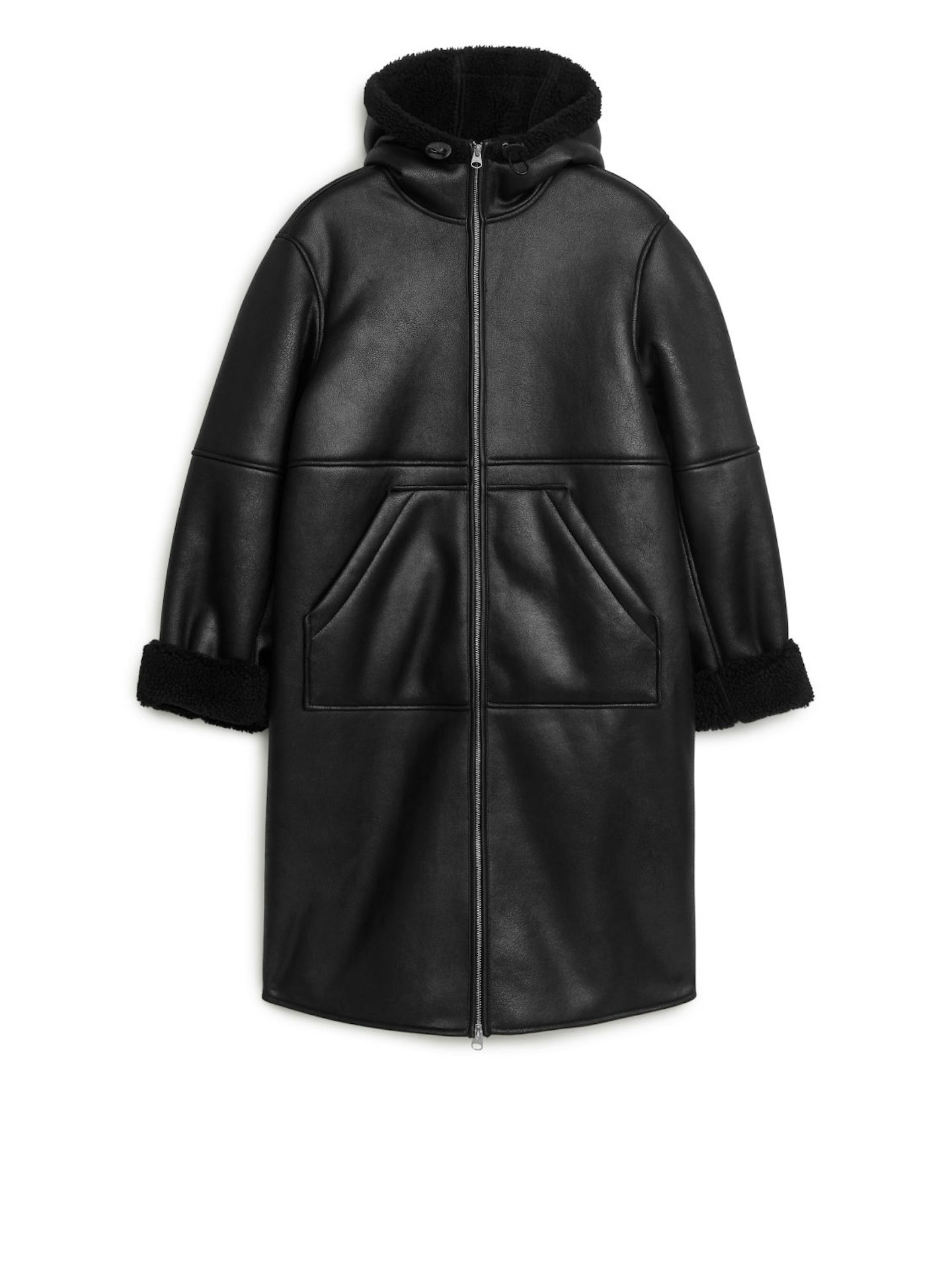 Arket, Hooded Moleskin Coat