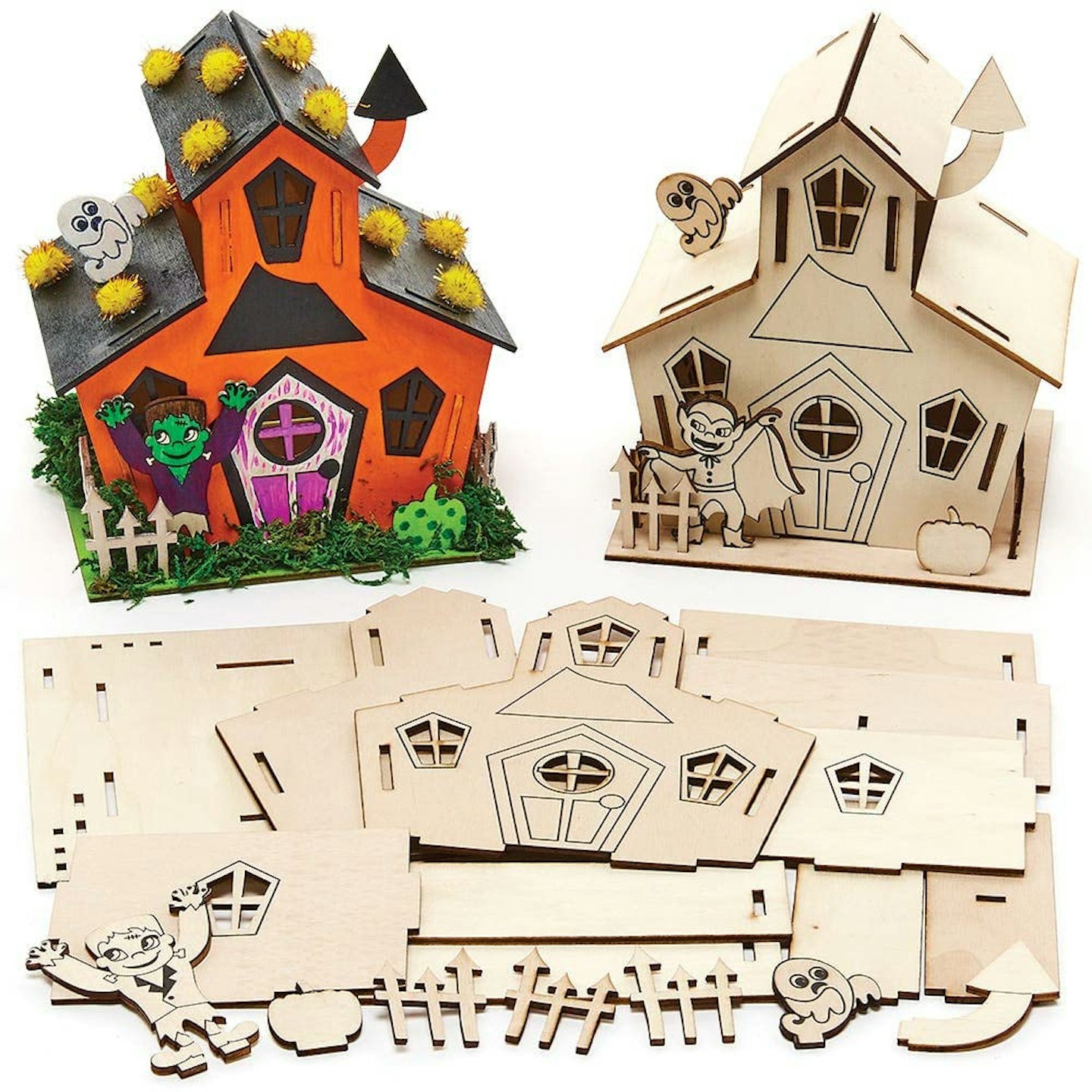 Baker Ross FX184 Haunted House Wooden Kits