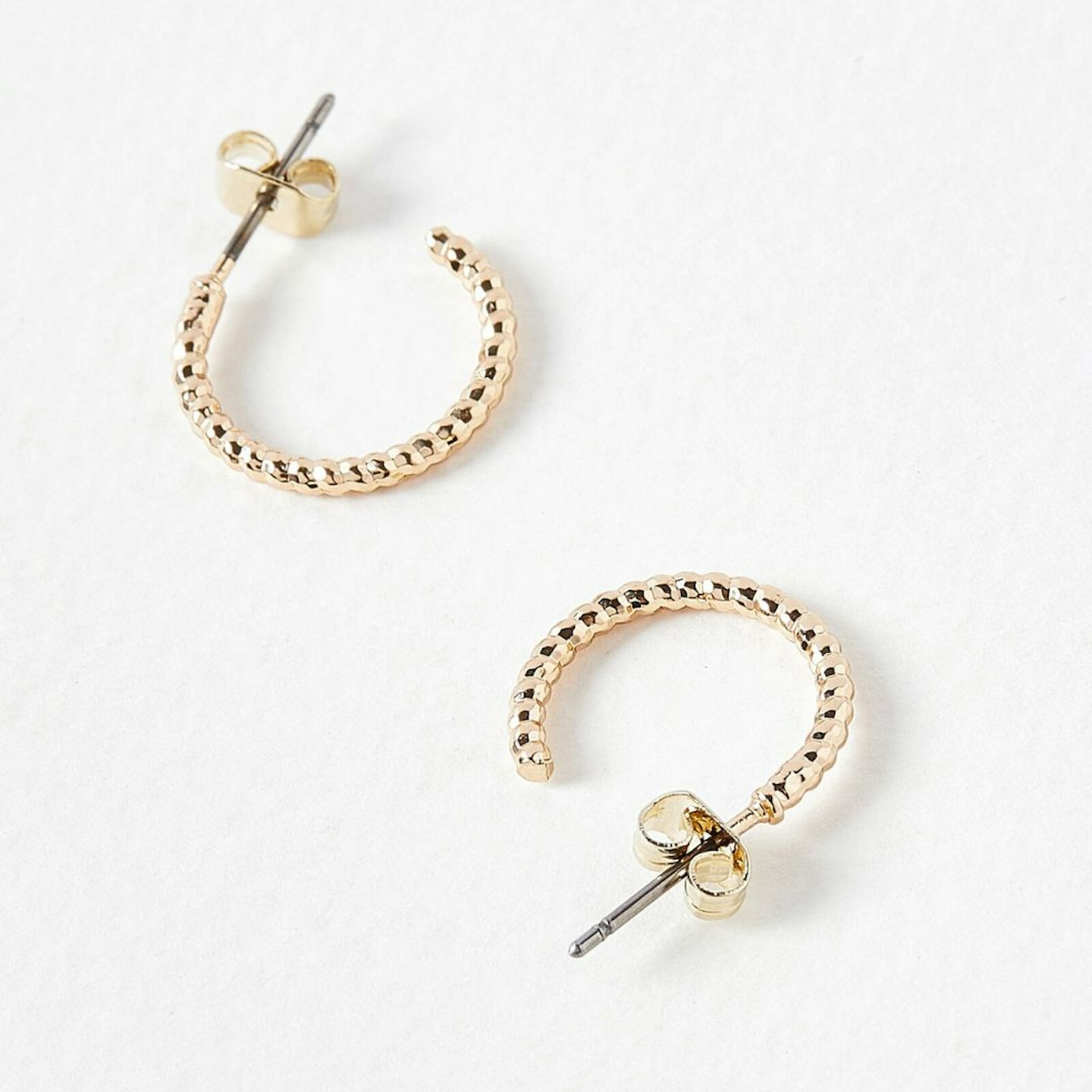 Nia Gold Nugget Beaded Hoop Earrings Mini