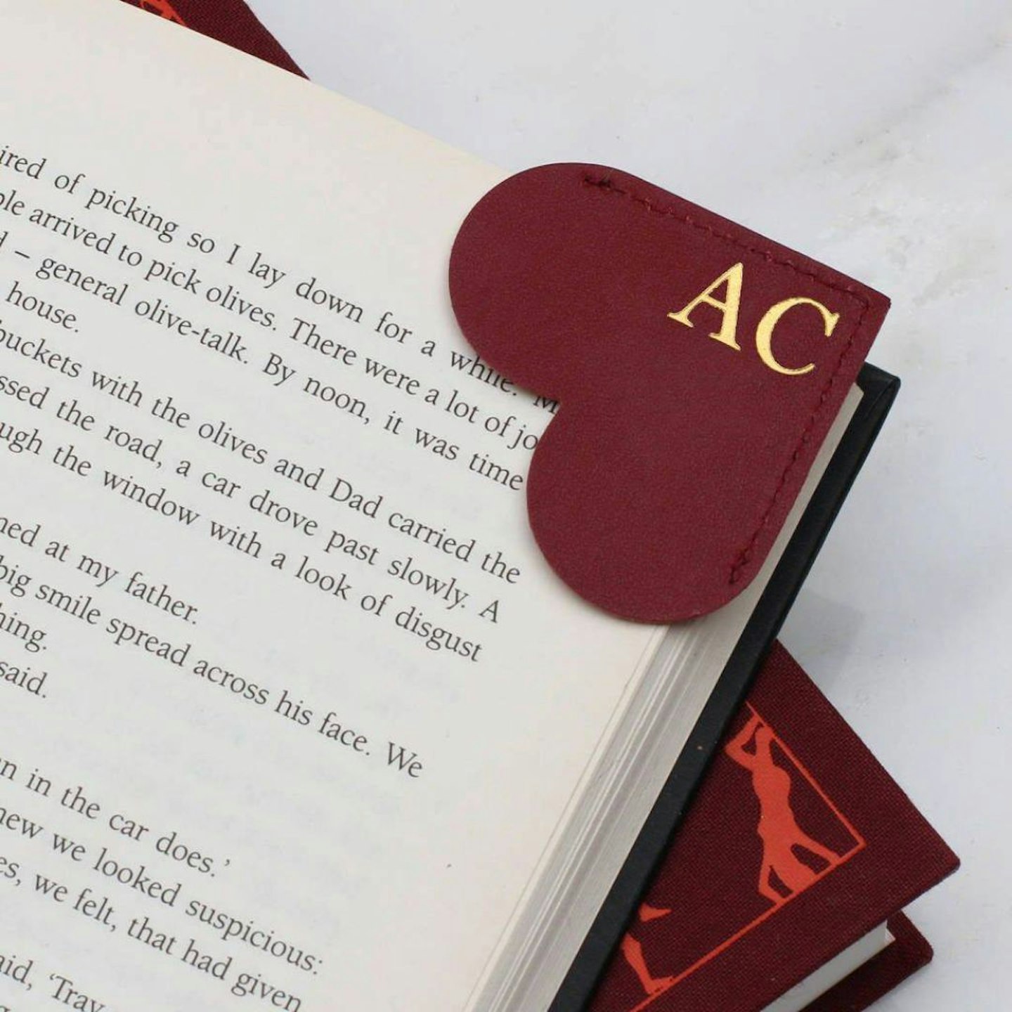 Hurleyburley Personalised Initial Leather Heart Page Corner Bookmark