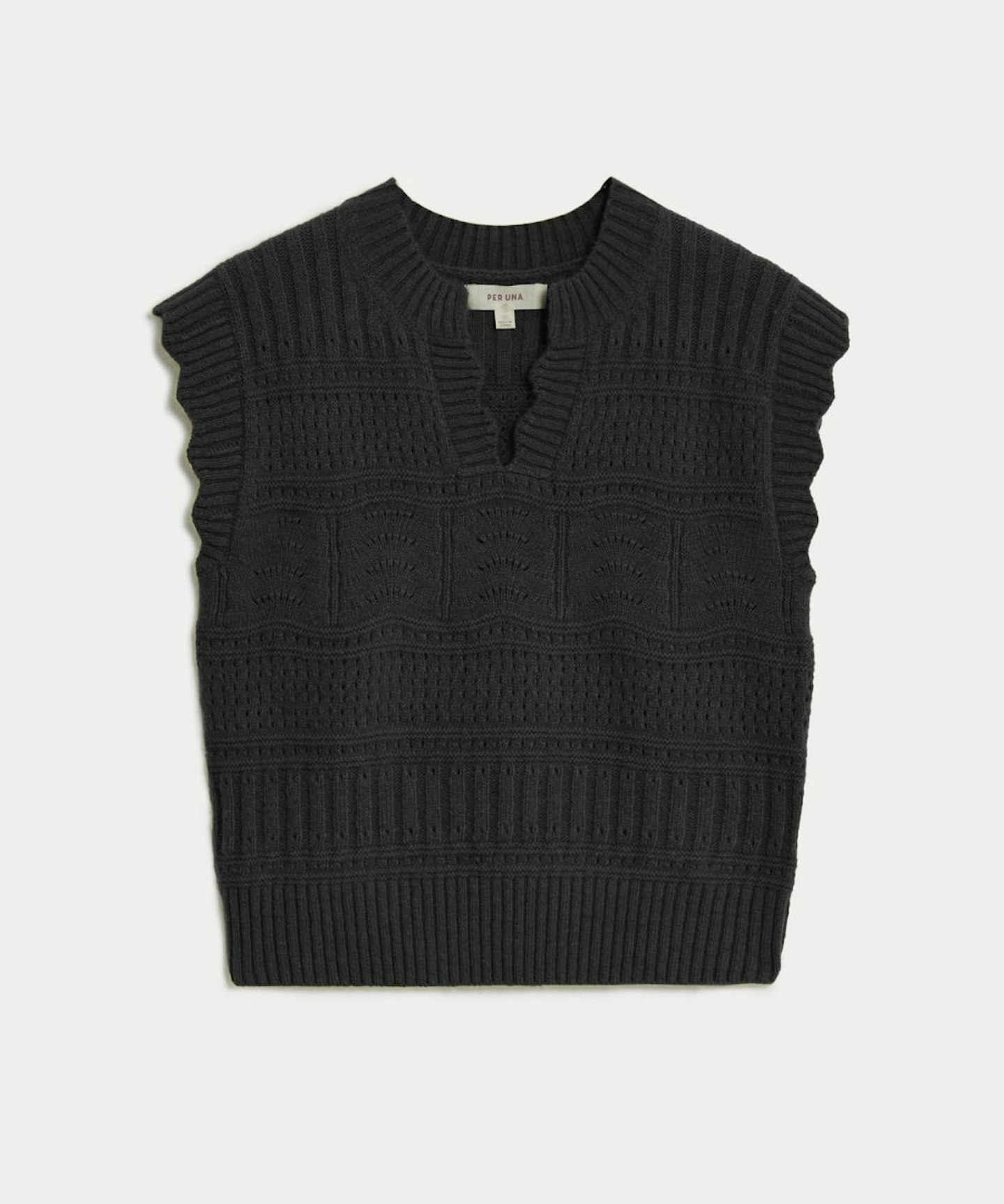 Notch Neck Knitted Vest with Wool, Marks and Spencer