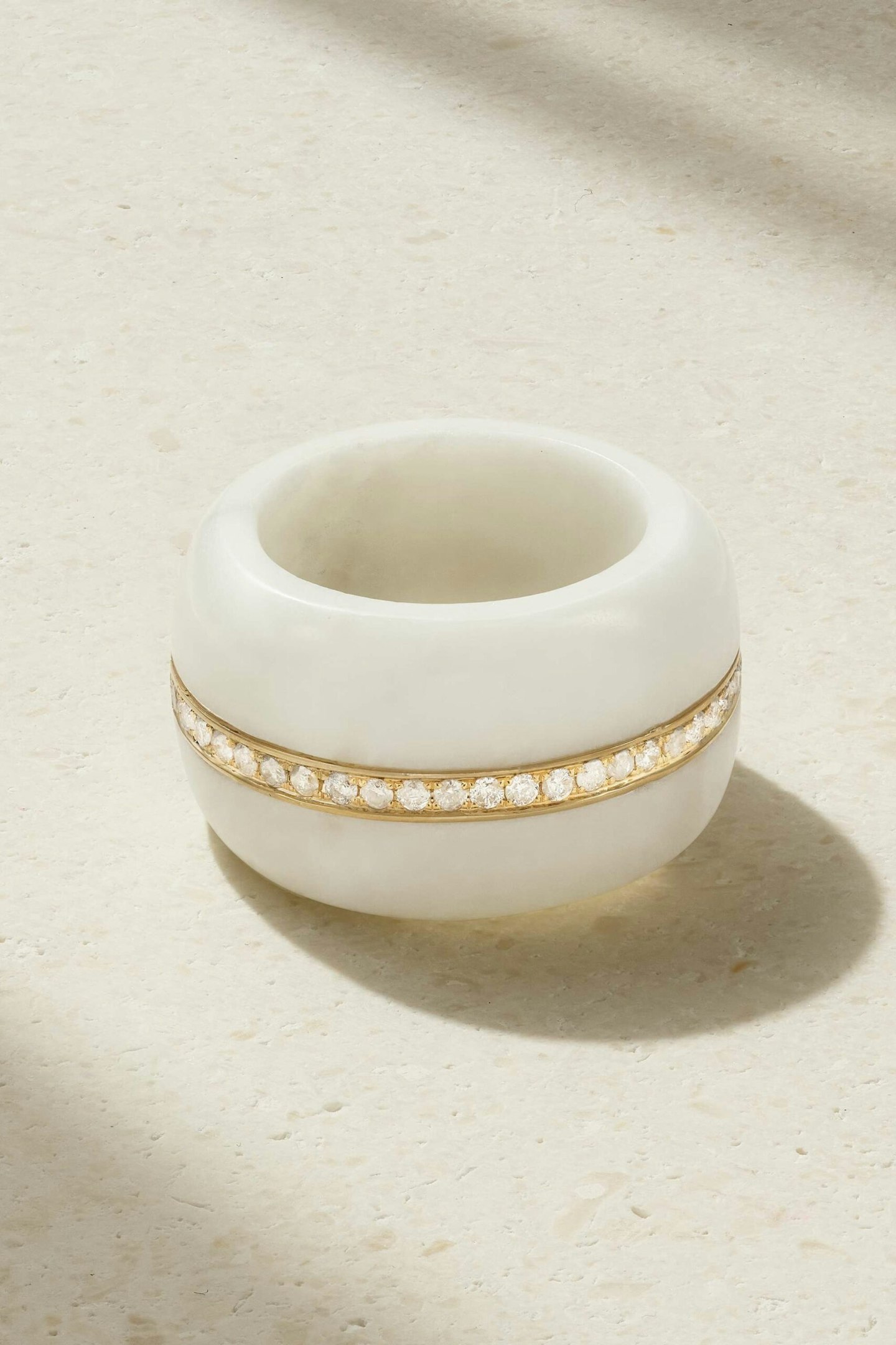 By Pariah, 14-Karat Gold, Marble And Diamond Ring