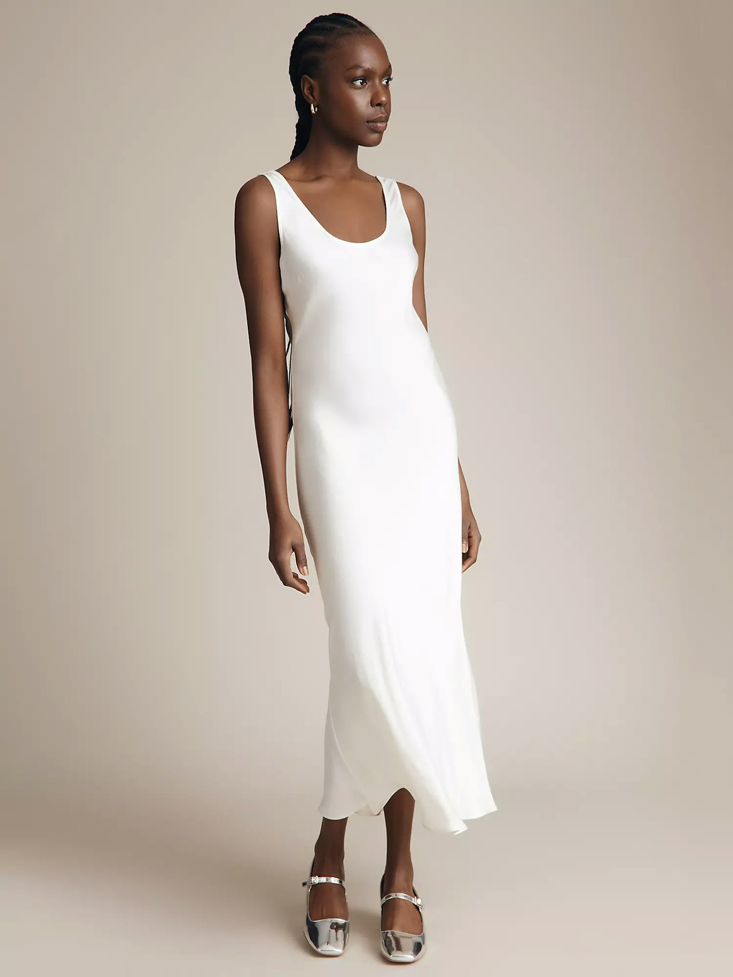 Ghost, Palm Bias-Cut Satin Slip Dress