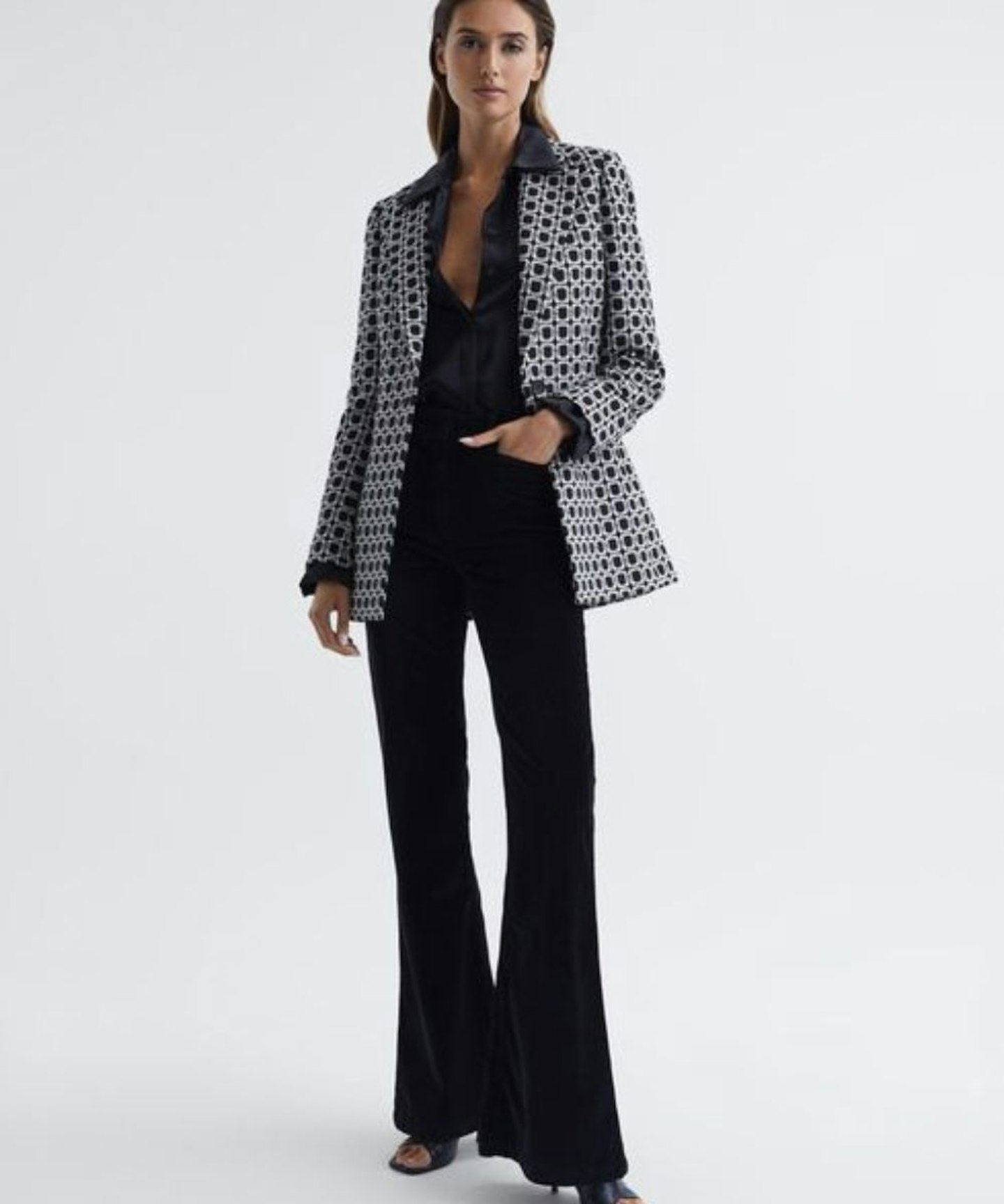 Single Breasted Jacquard Blazer