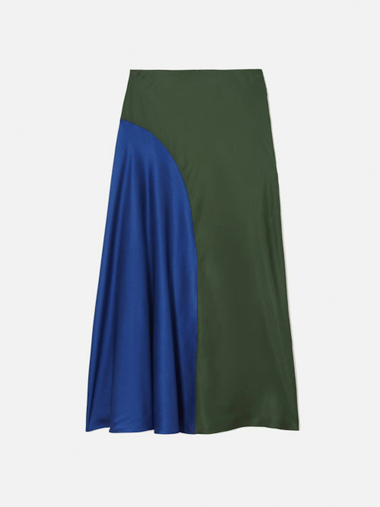 Satin Colour-Block Skirt