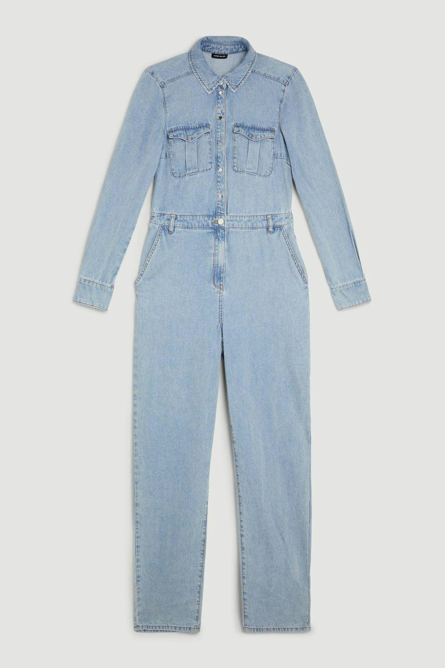 Karen Millen, Denim Long Sleeve Jumpsuit