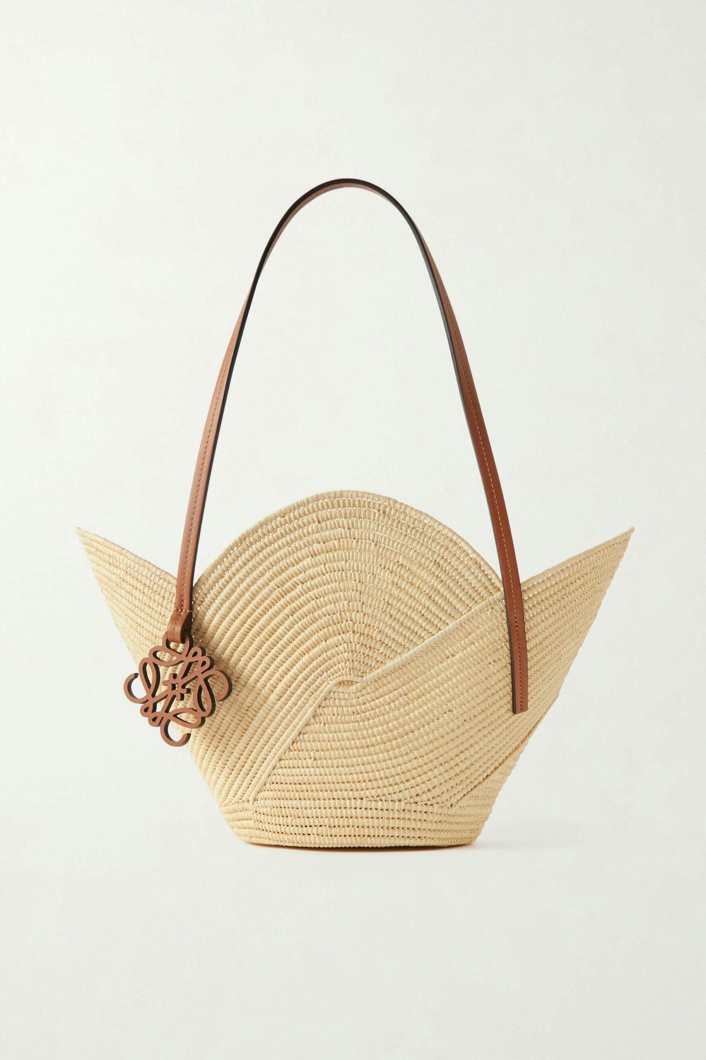 Loewe x Paula's Ibiza, Petal Basket Leather-Trimmed Raffia Tote Bag