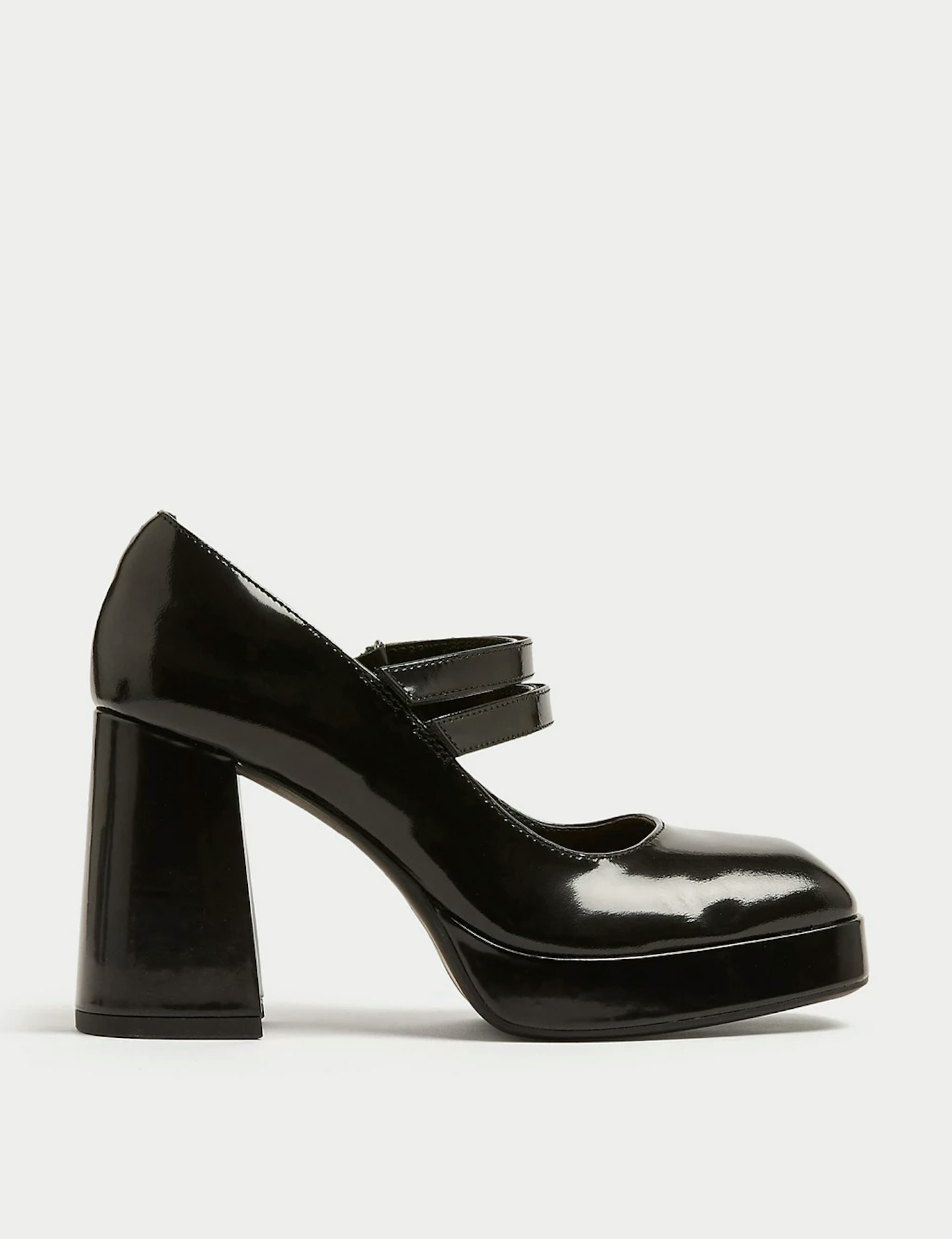 Marks and Spencers, Leather Patent Platform Court Shoes