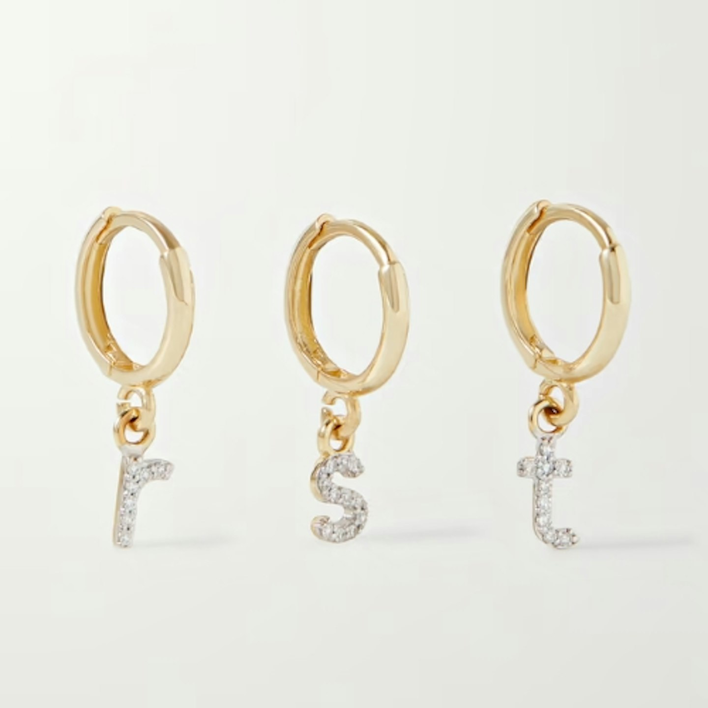 Stone And Strand, Initial Gold Diamond Single Earring