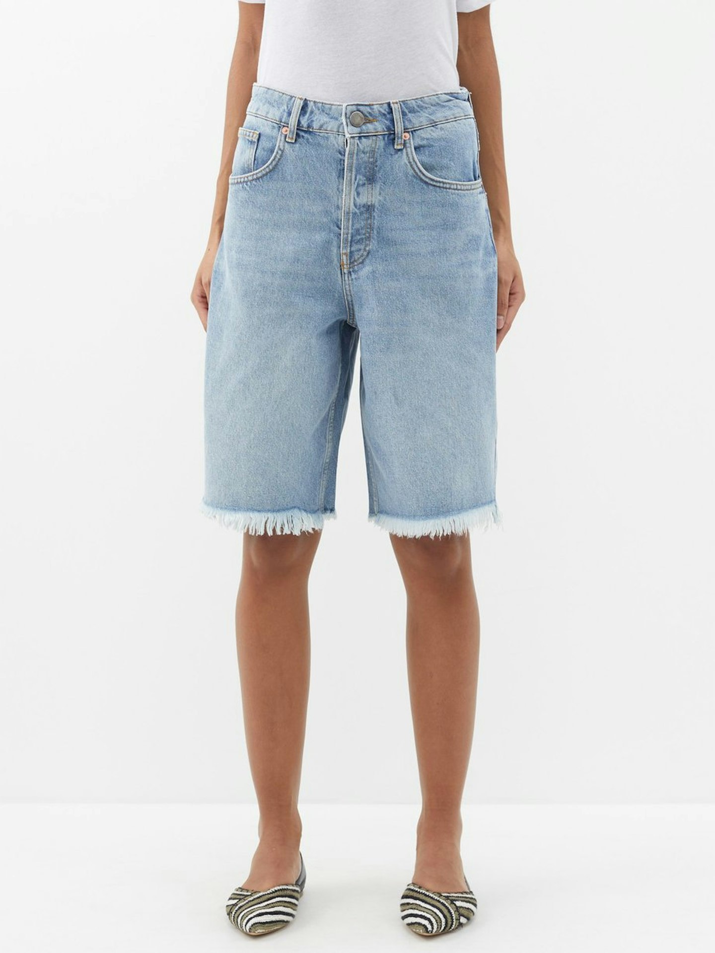 Raey, 90s Longline Organic Cotton Denim Shorts