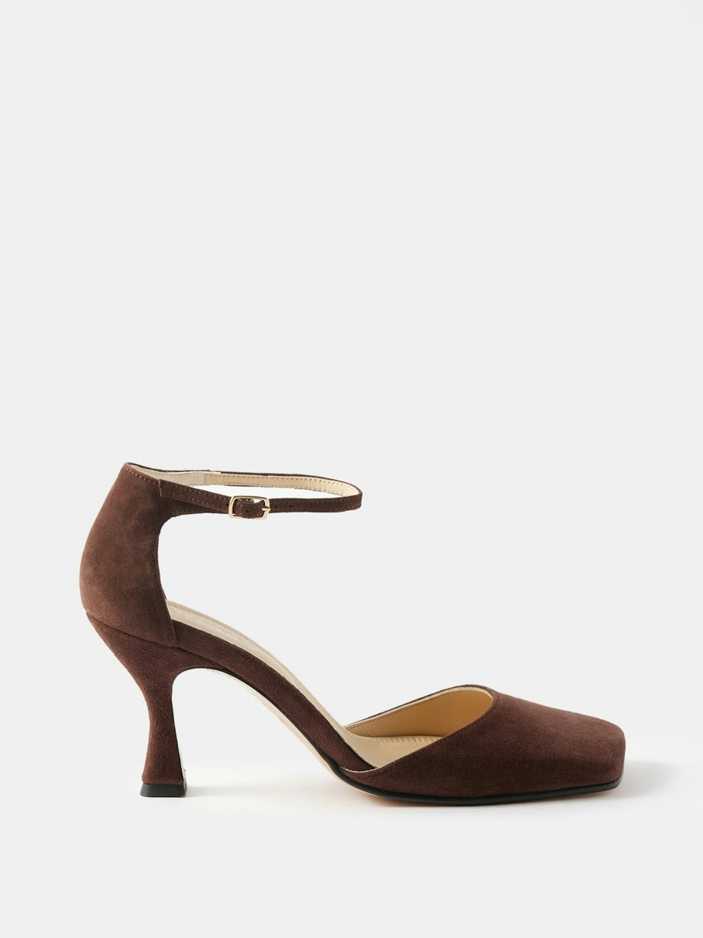 Souliers Martinez, Laura Square-Toe Suede Pumps