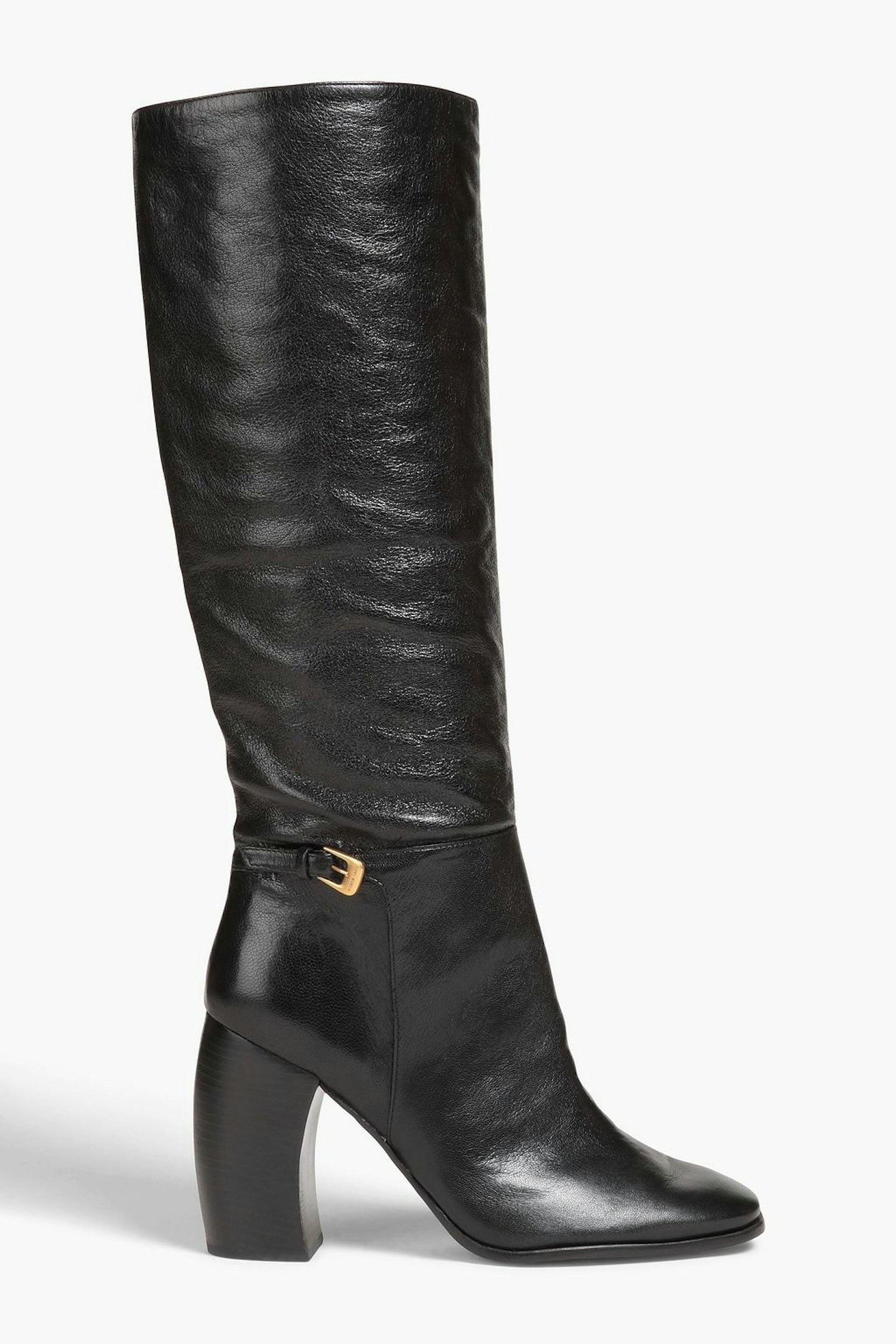 Tory Burch, Buckled Pebbled-Leather Boots