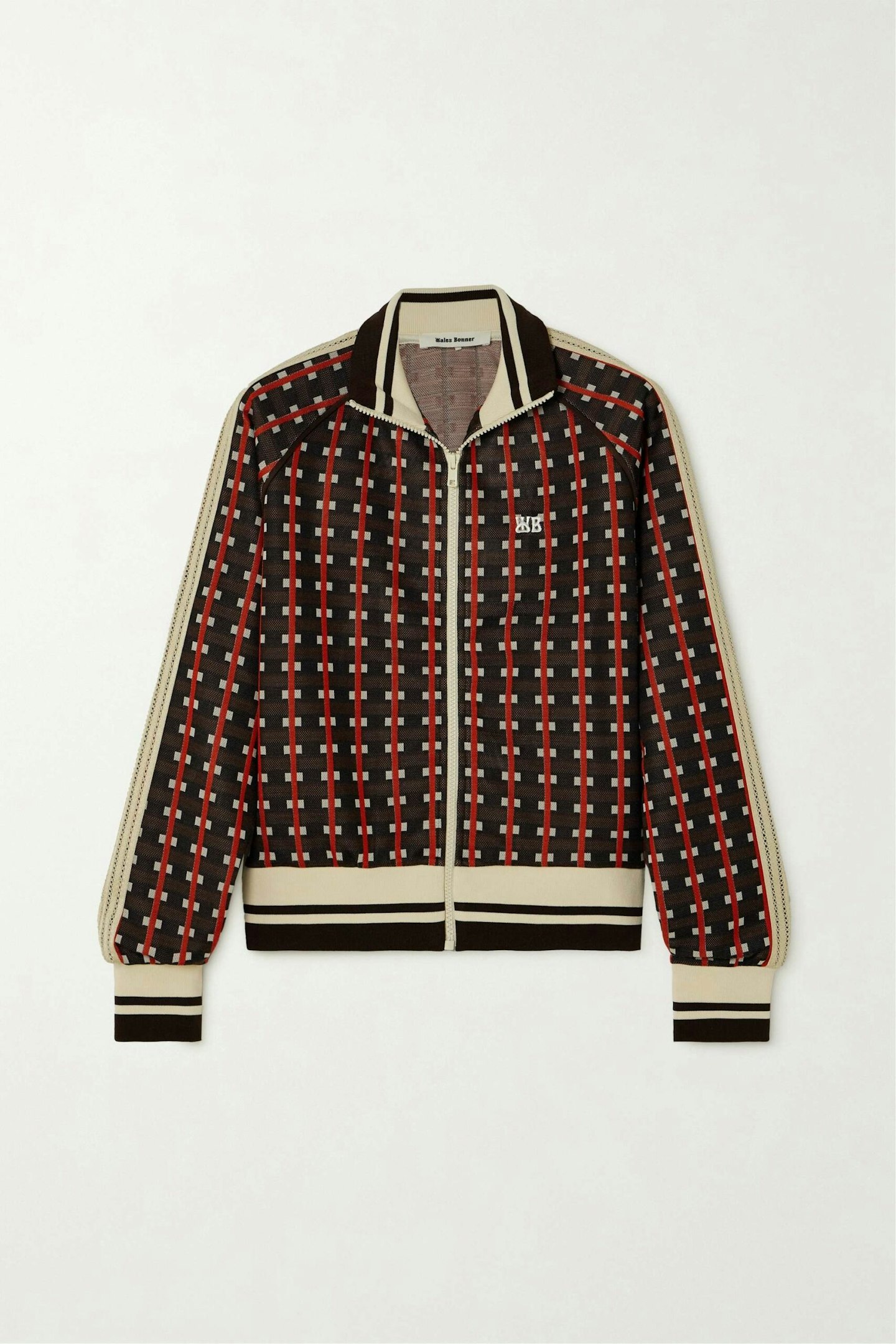 Wales Bonner Power Crochet-Trimmed Recycled Jacquard-Knit Track Jacket