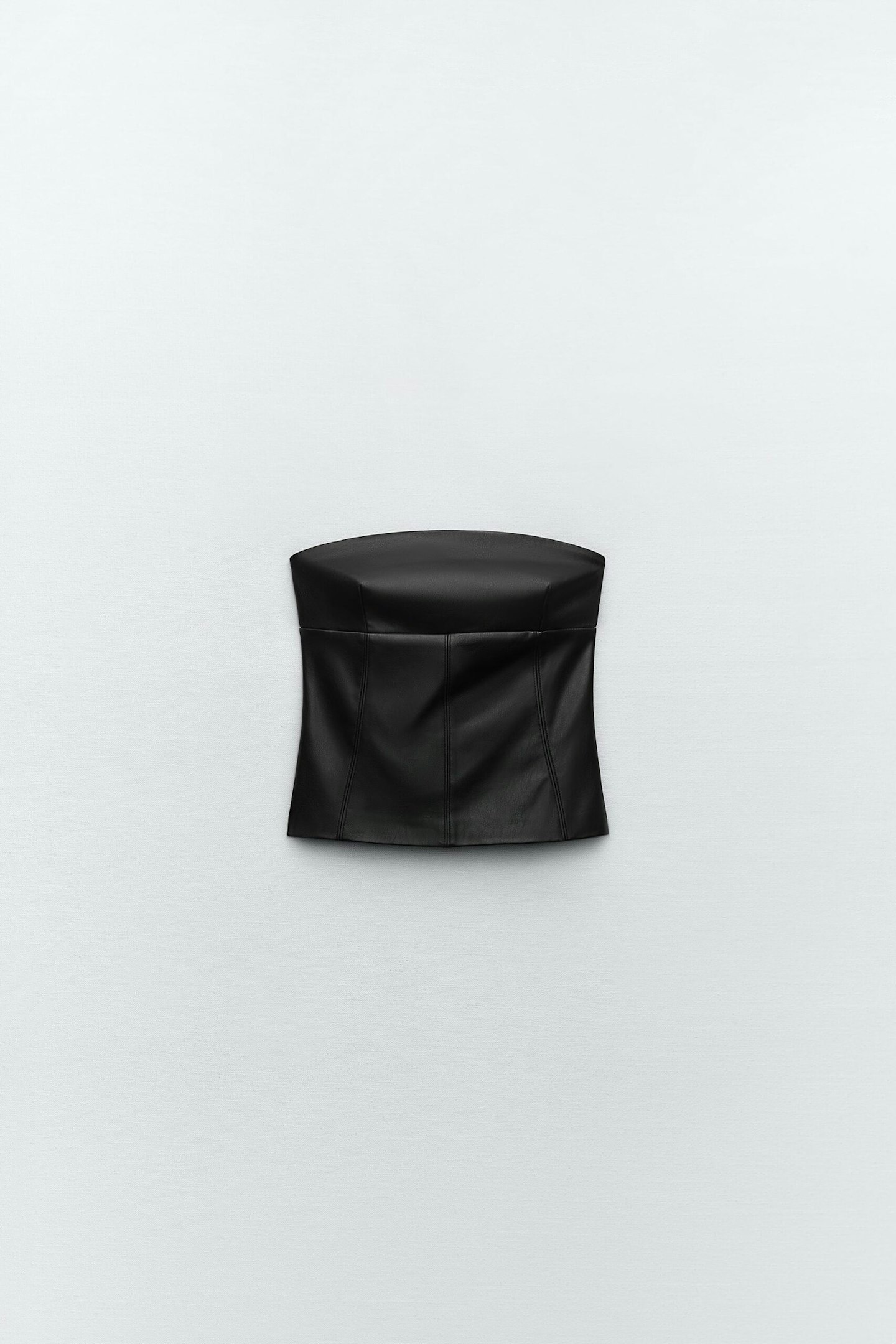 Zara, Leather Effect Strapless Top