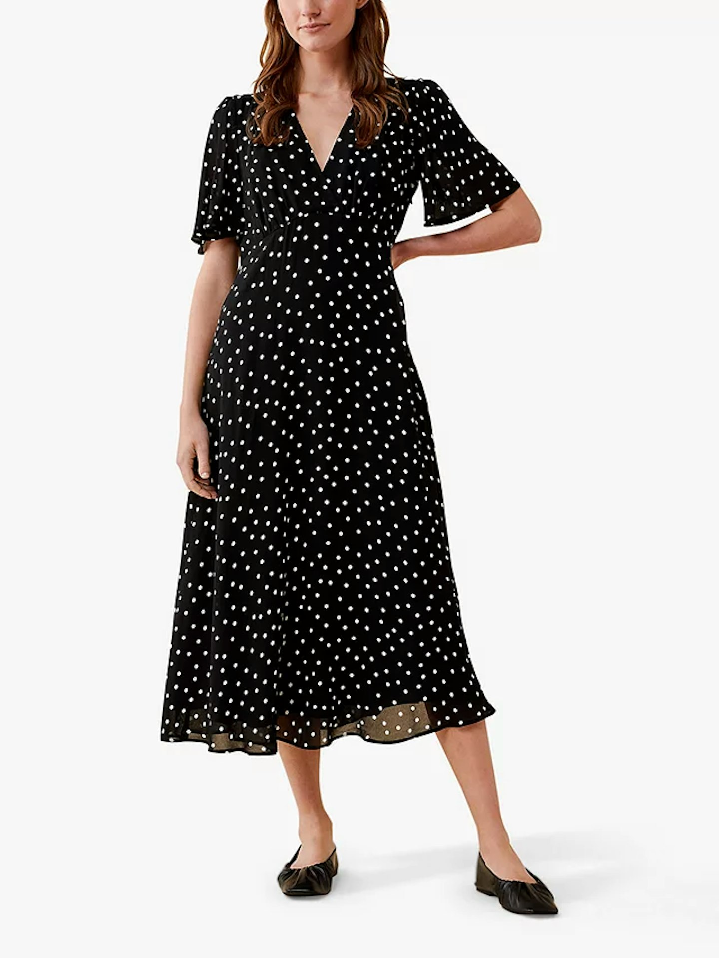 Finery, Carolina Polka Dot Midi Dress