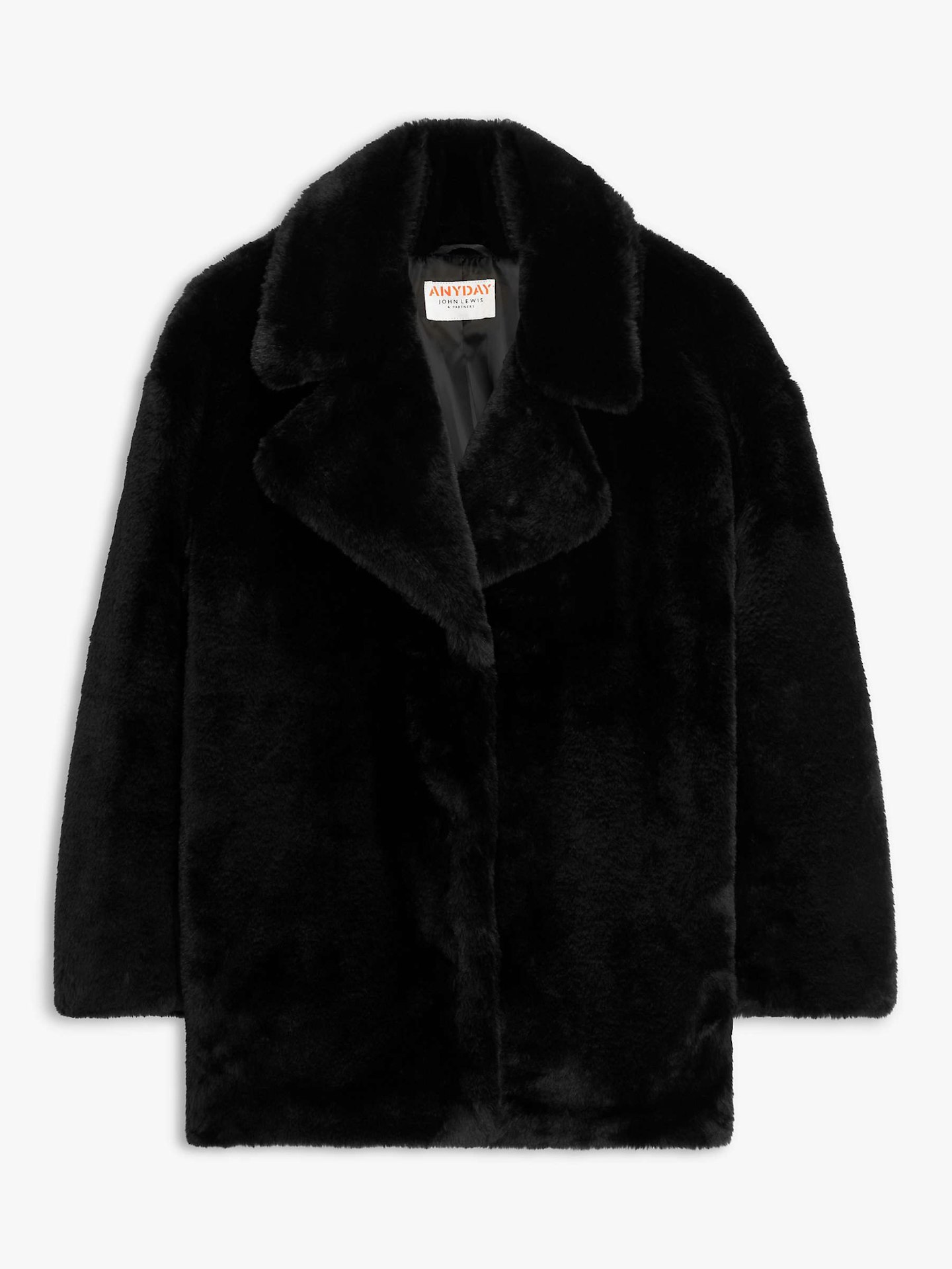 john lewis black faux fur jacket selena gomez