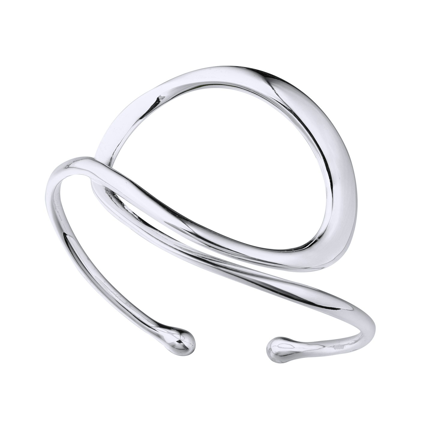 Watery Paths Silver Bangle Bracelet 