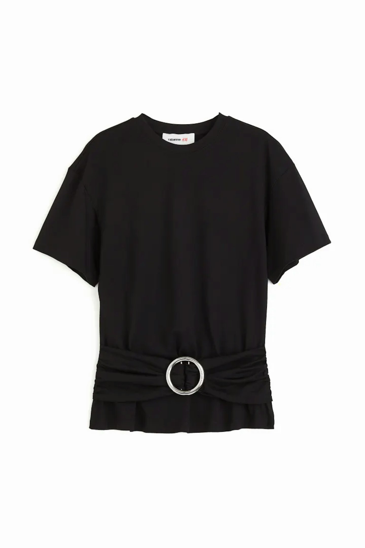 rabanne x h&m buckle detail. tshirt 