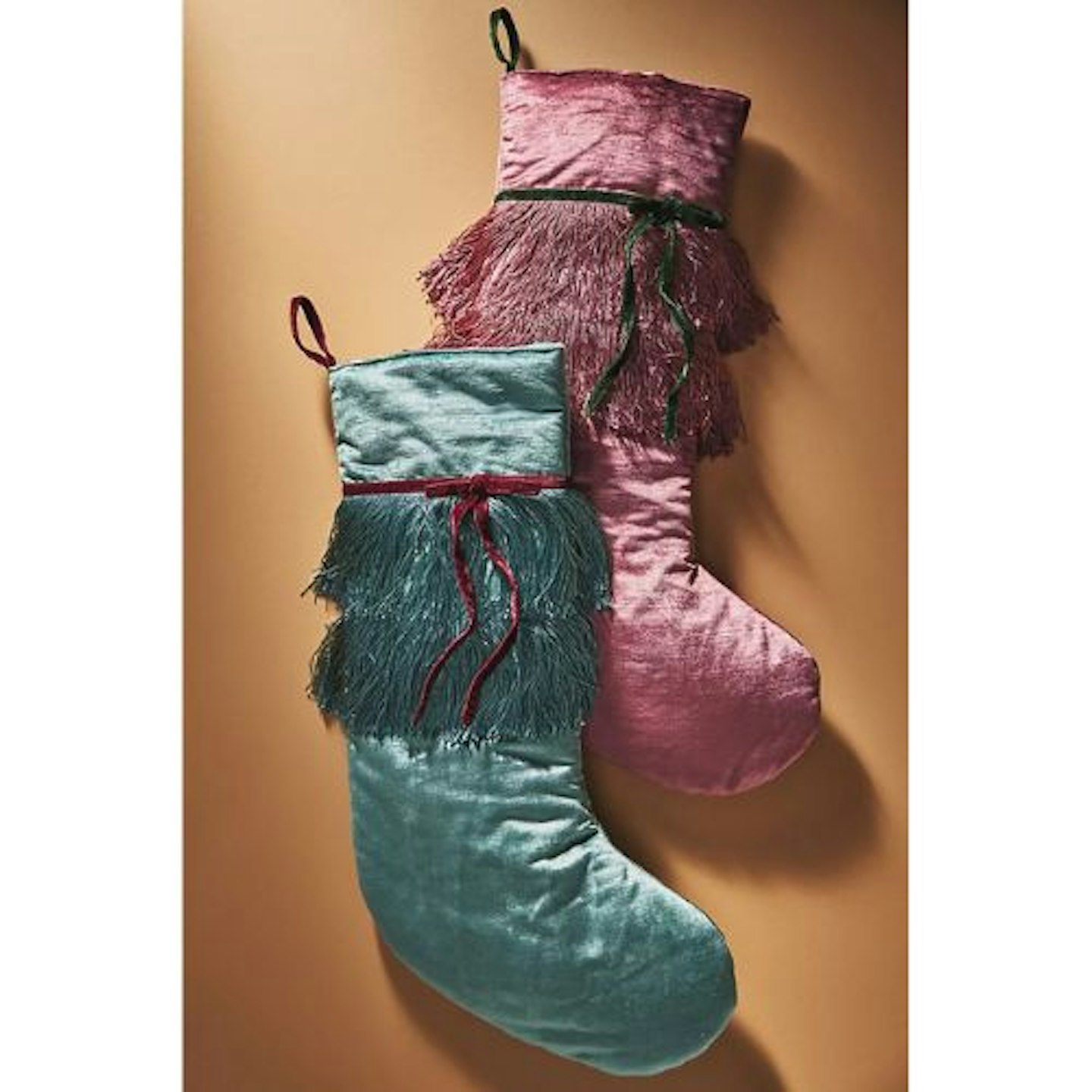 Erika Velvet Fringe Christmas Stocking