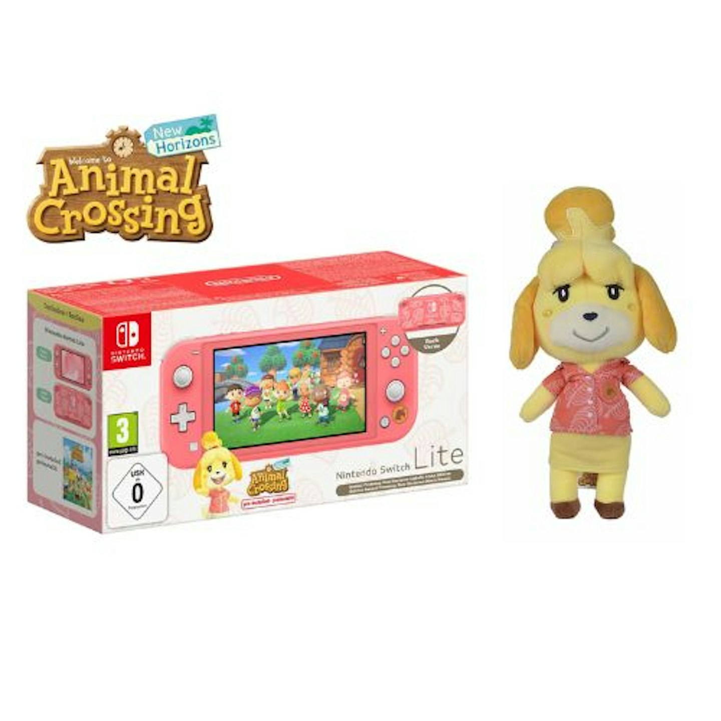 Nintendo Switch Lite Animal Crossing: New Horizons Isabelle Aloha Edition + Isabelle Pack