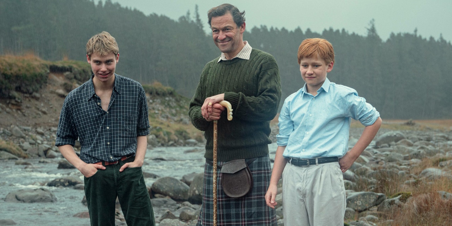 Rufus Kampa as Prince William, Dominic West as Prince Charles and Fflyn Edwards as Prince Harry