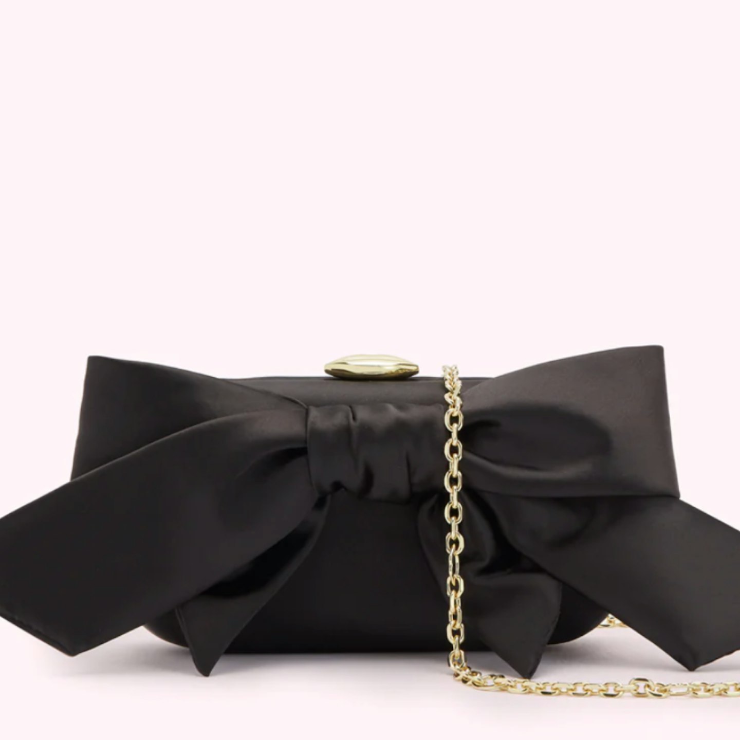 Black Satin Bow Monroe Clutch Bag 